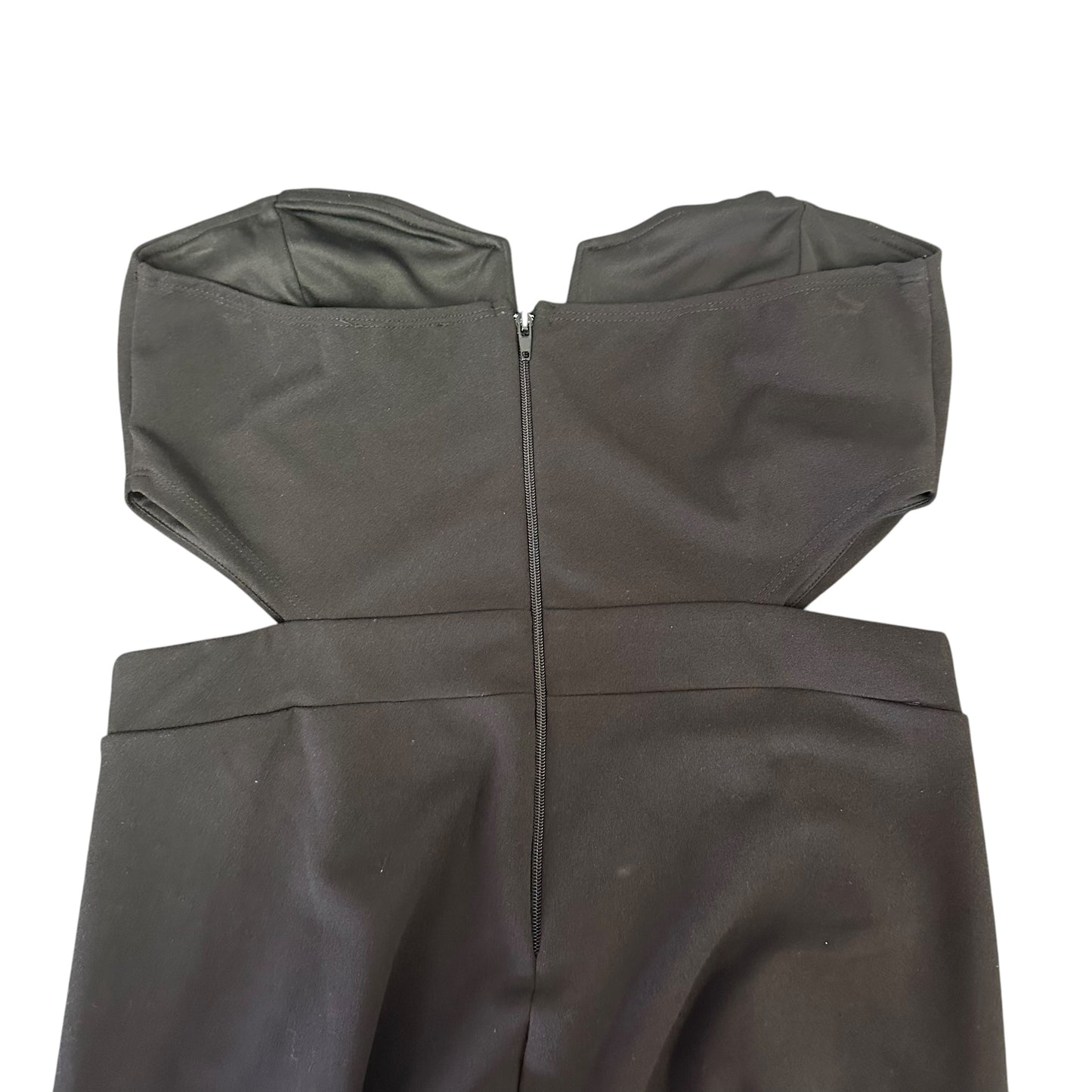 SYMPHONY BLACK STRAPLESS WIDE LEG CUTOUT JUMPSUIT 143 LARGE
