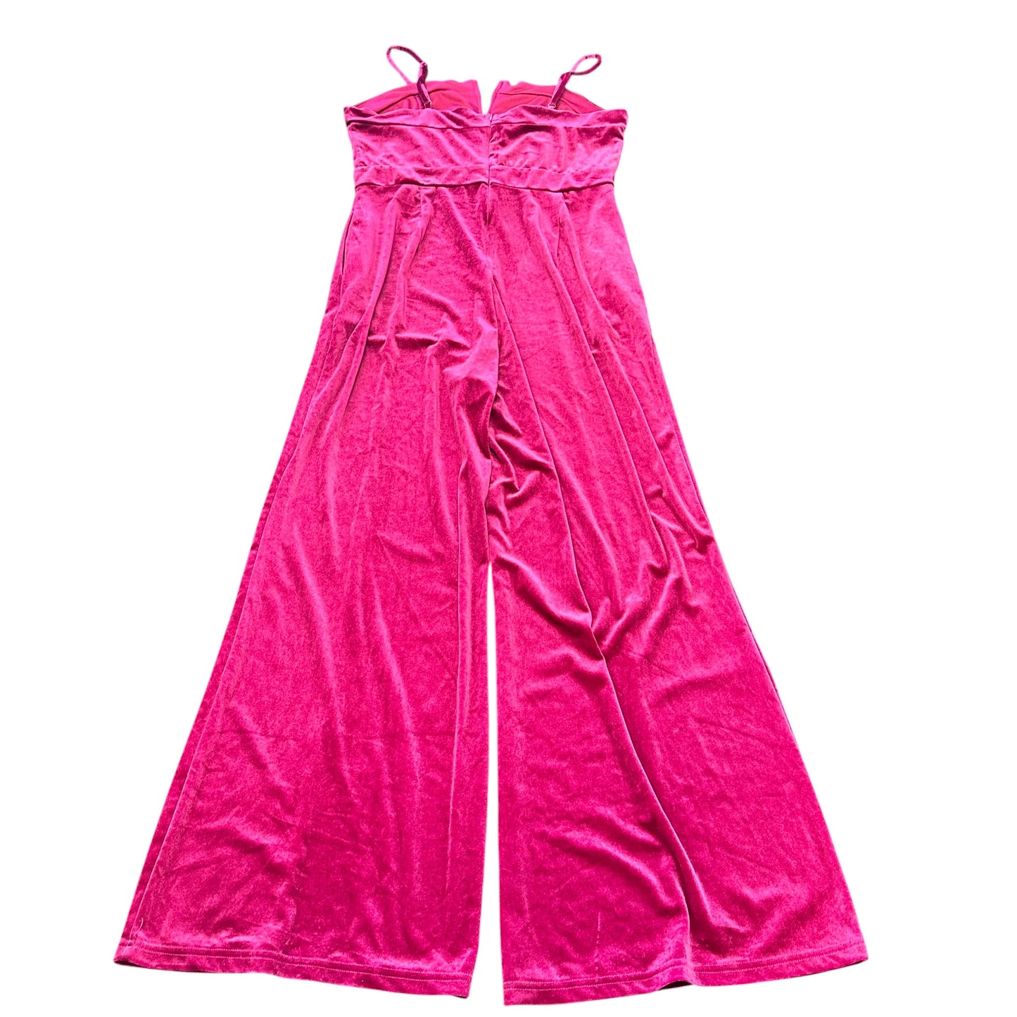 PINK VELOUR WIDE LEG JUMPSUIT 223 LARGE