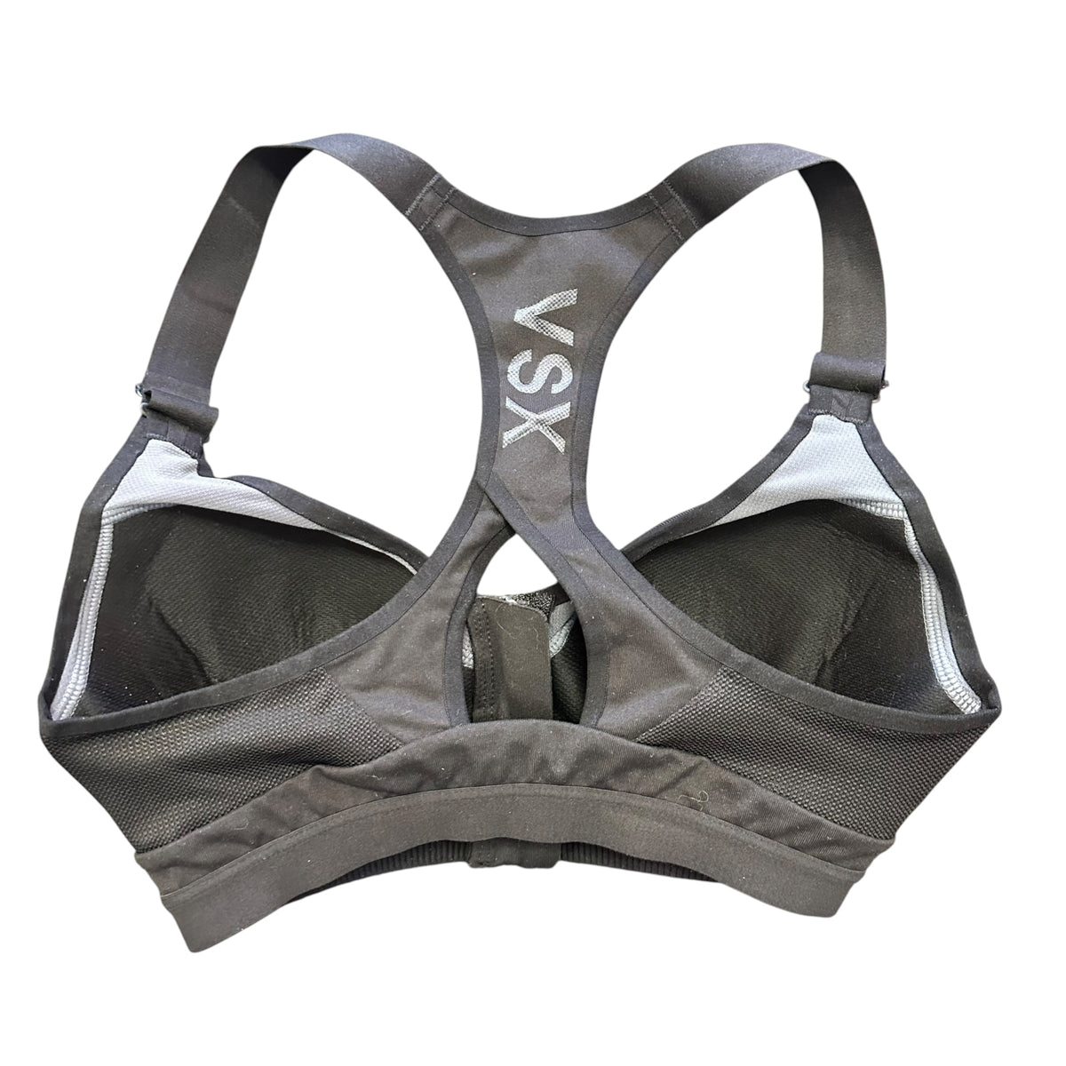 VSX SPORT BRA BLACK GRAY FRONT ZIP 249 32C
