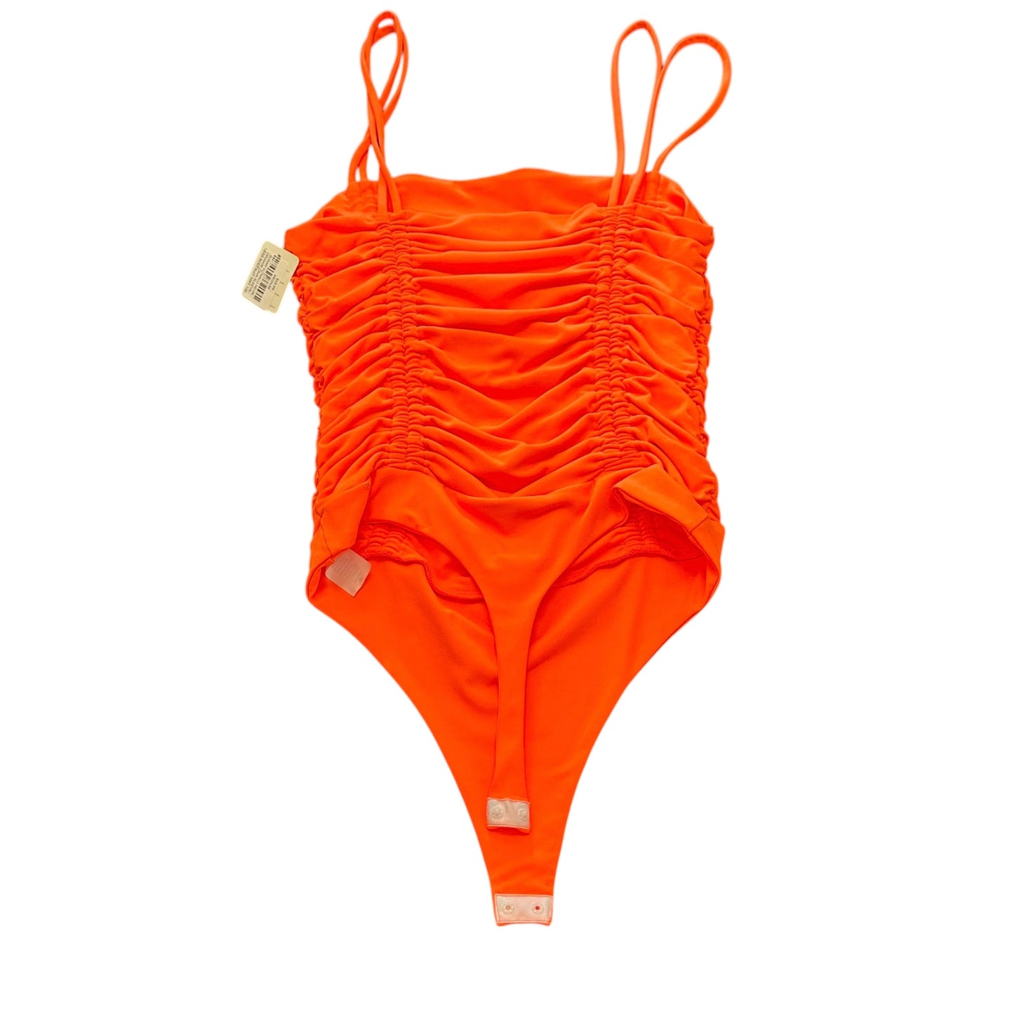 SUSAN MONACO NEON ORANGE LAVA SLEEVELESS BODYSUIT NWT 122 MEDIUM