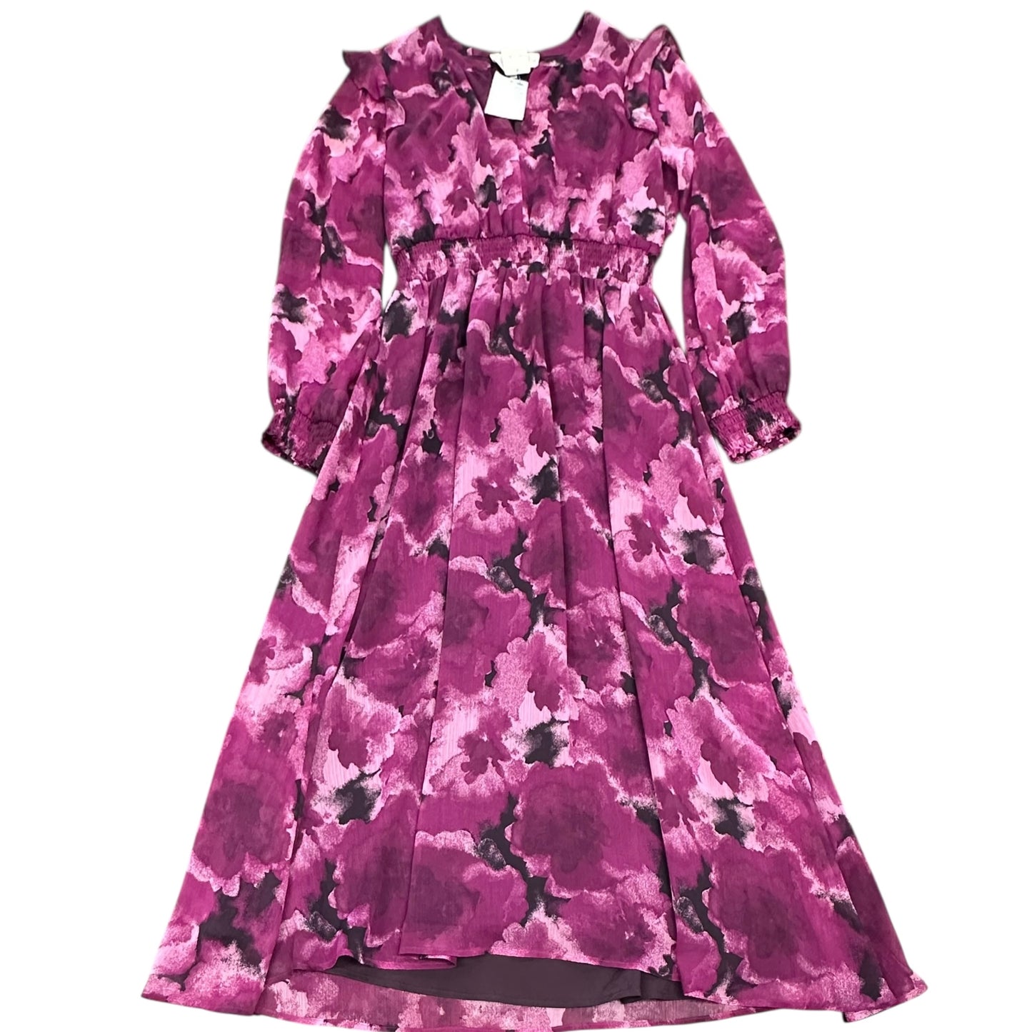 NORDSTROM CHARLES HENRY PURPLE FLORAL DRESS 100 NWOT LARGE