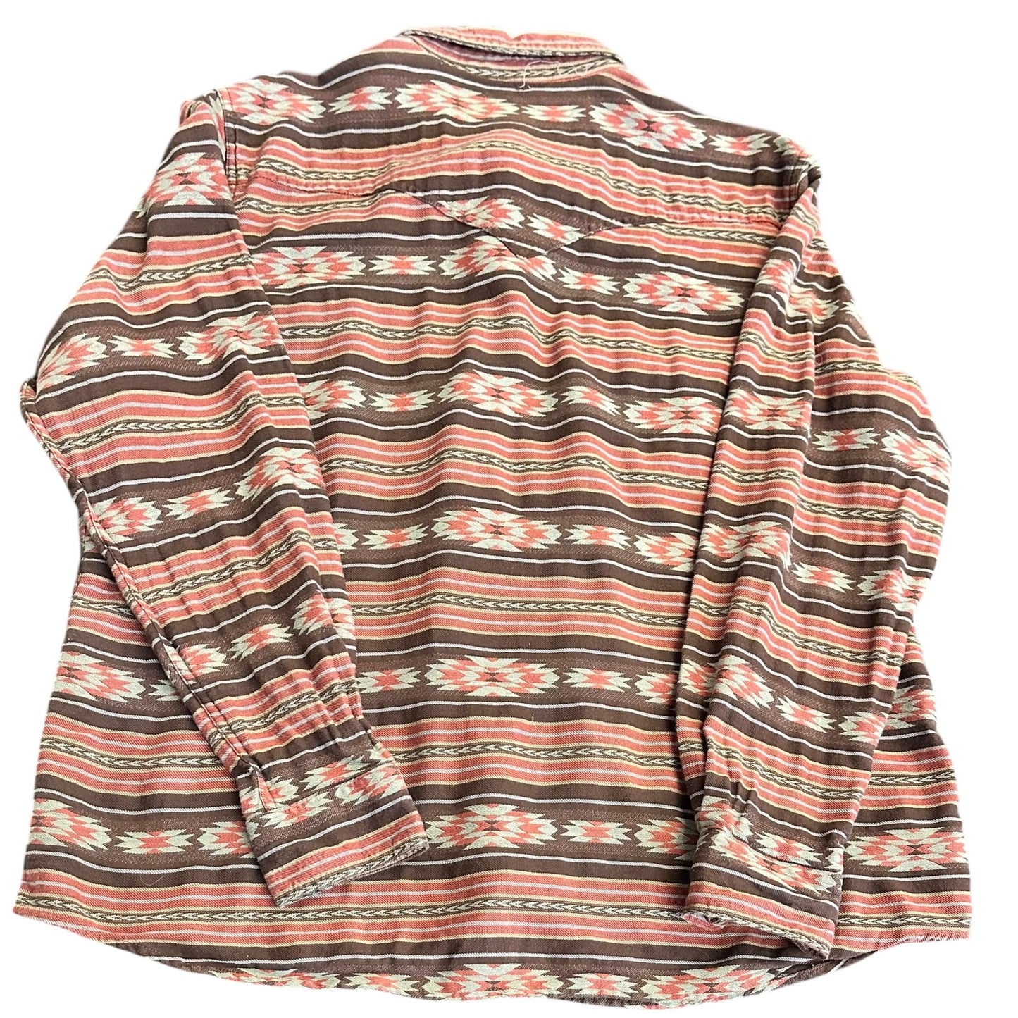 ARIAT BROWN WESTERN SNAP BUTTON UP BLOUSE 100 2X