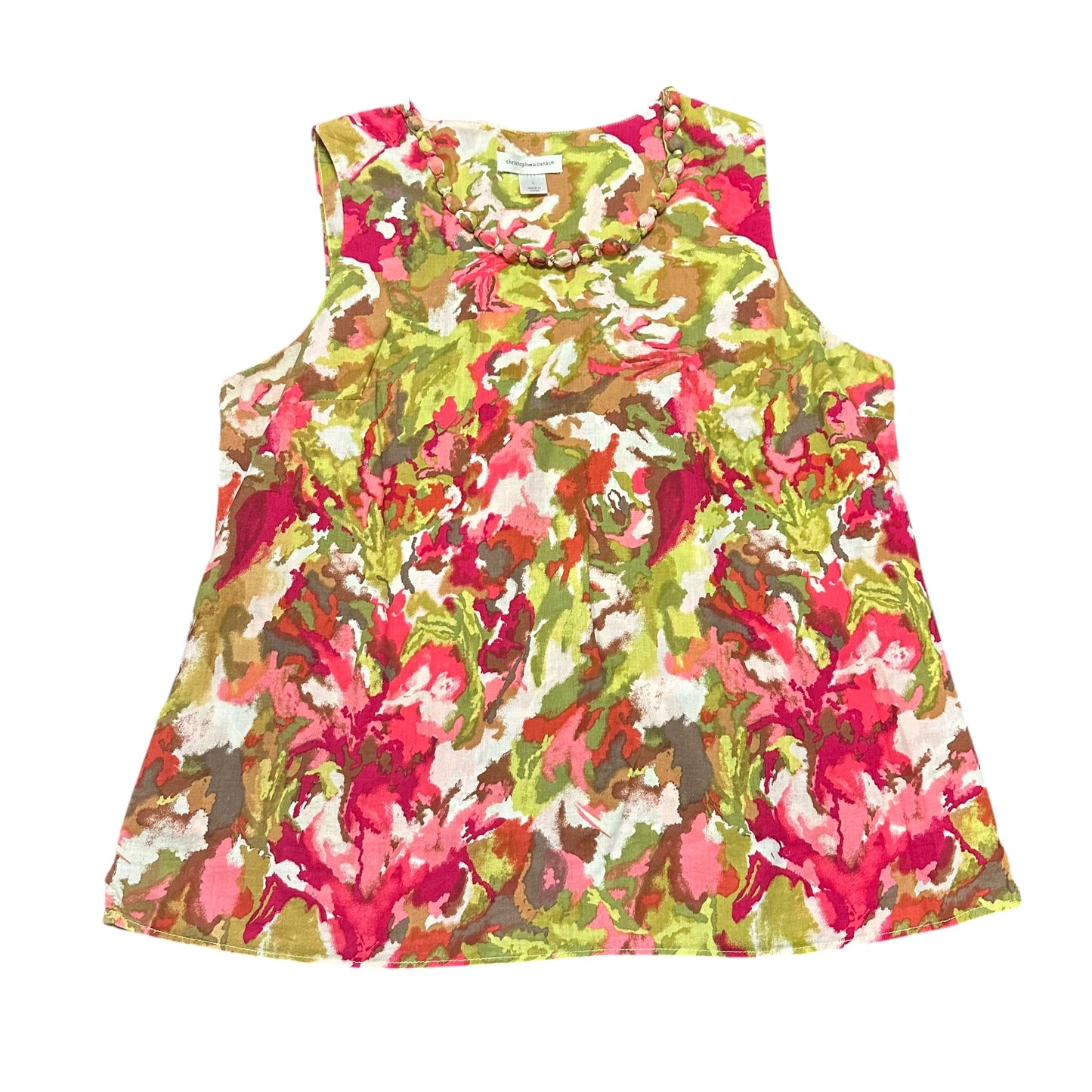 CHRISTOPHER BANKS COLORFULLY FLORAL BLOUSE LARGE