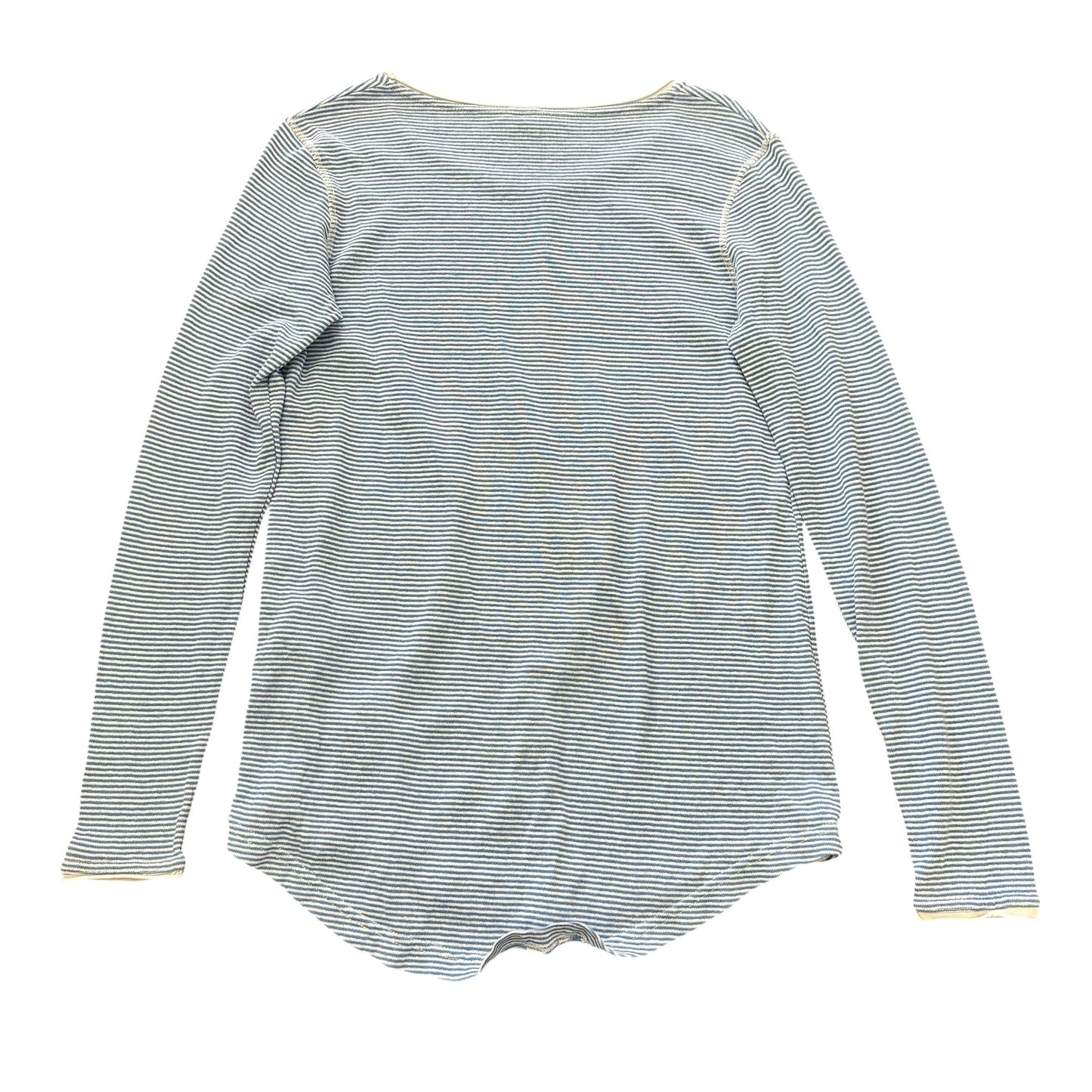 POETRY STRIPED BLUE WHITE LONG SLEEVE BLOUSE 100 SZ 6