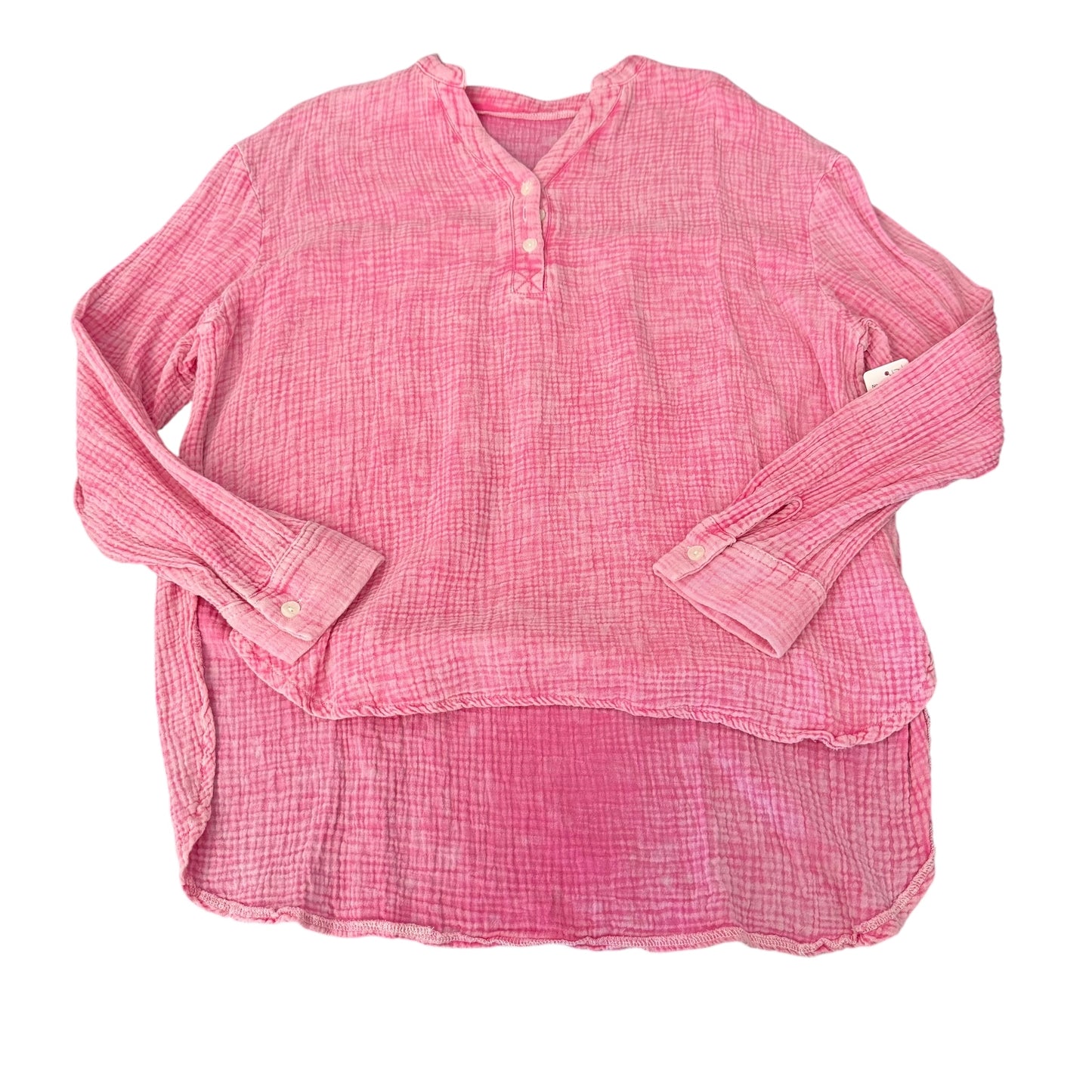 PINK GAUZE LONG SLEEVE BLOUSE 124 MEDIUM