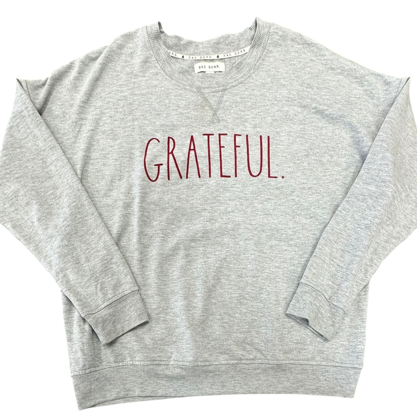 RAE DUNN GRAY GRATEFUL SWEATSHIRT 36 XL
