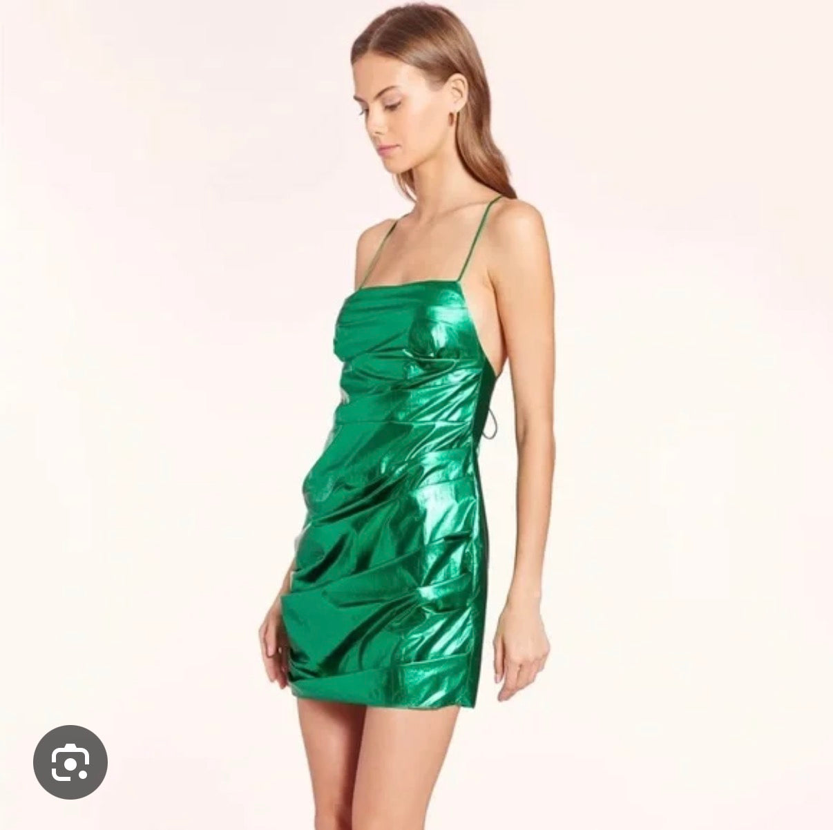 AMANDA UPRICHARD METALLIC GREEN DRESS MEDIUM (6/8)