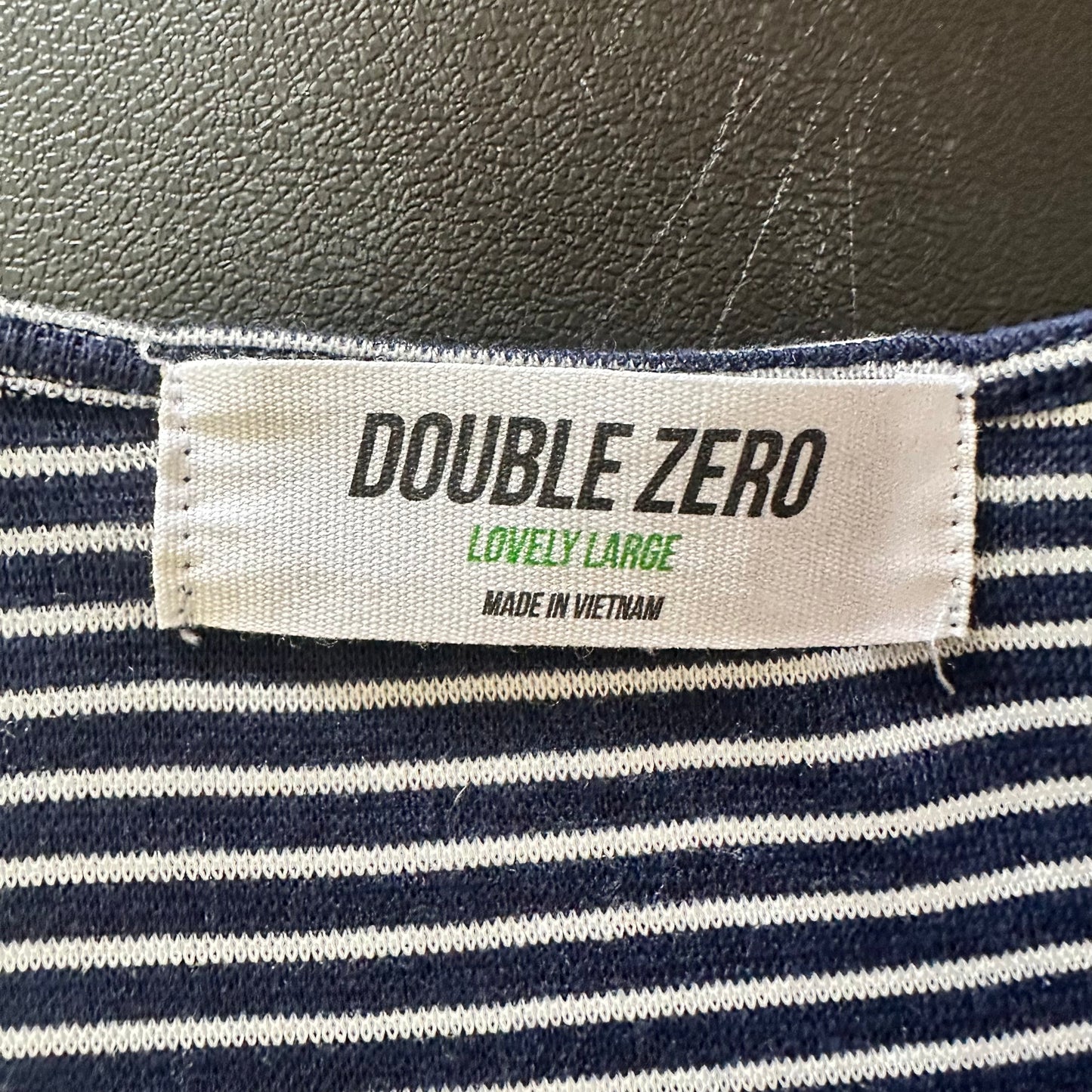 DOUBLE ZERO NAVY WHITE STRPIED SURPLICE NECK JUMPSUIT (100) LARGE