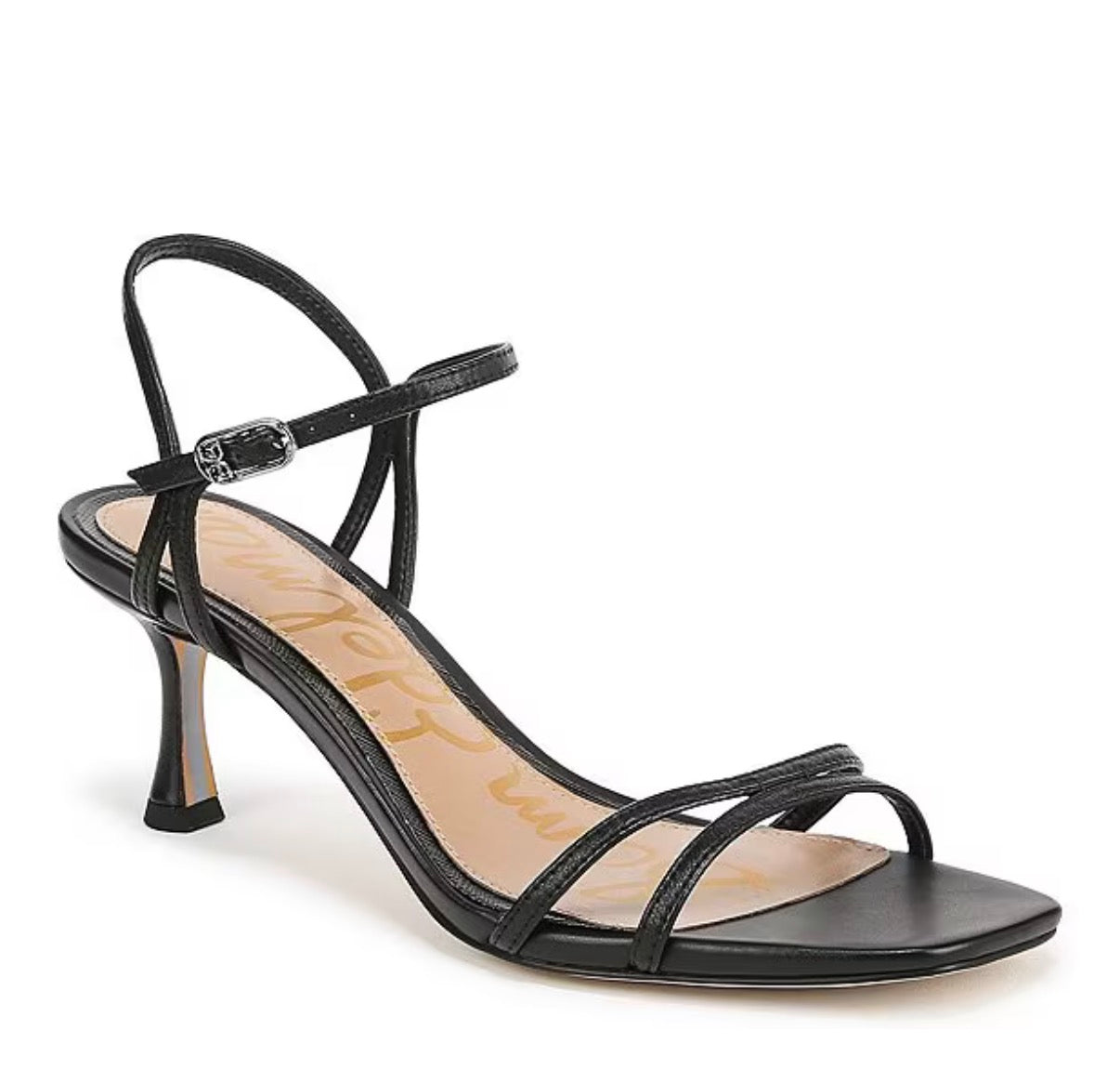 SAM EDLEMAN PRESLEY BLACK LEATHER STRAPPY HEELS 158 Sz 8.5