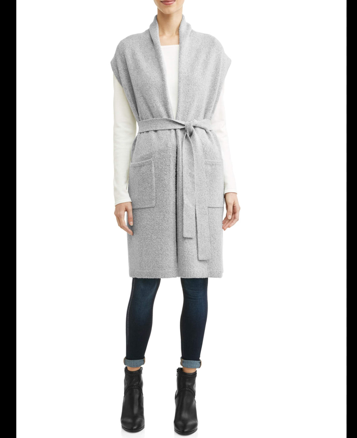 TIME & TRU TAN BELTED VEST 198 MEDIUM