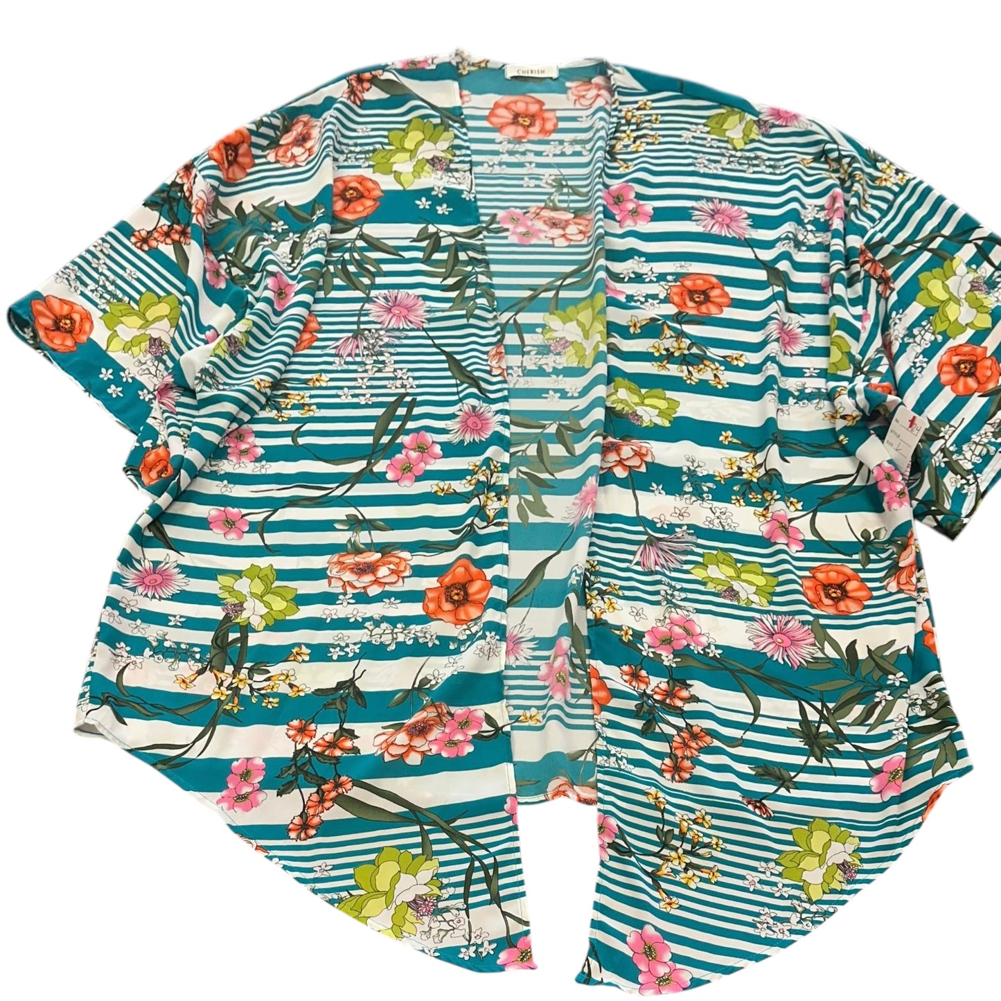 CHERISH STRIPED FLORAL KIMONO 124 LARGE