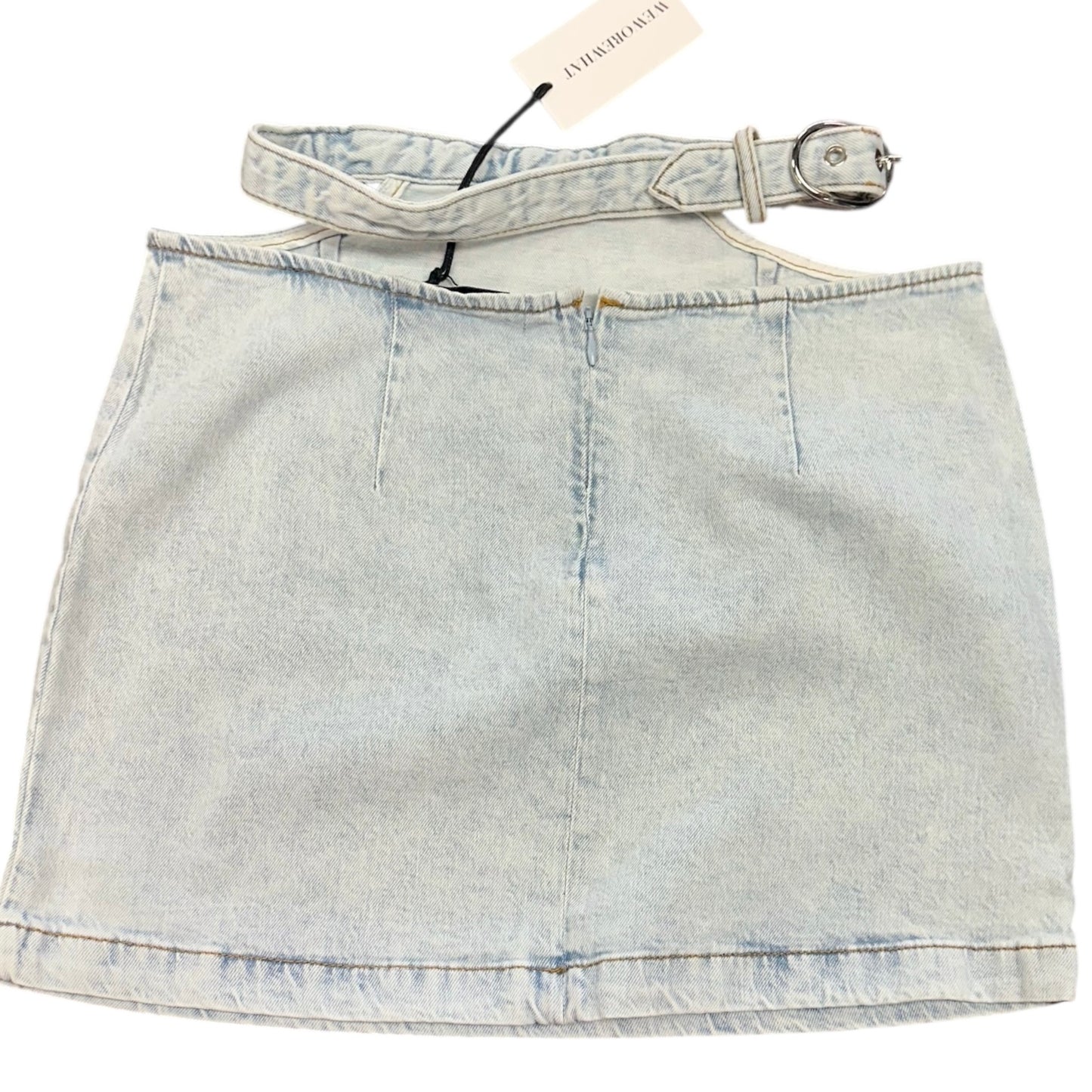 WE WORE WHAT DENIM CUT OUT SKIRT 100 NWT XS