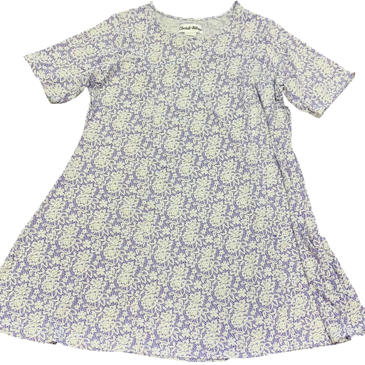 ELIZABETH WILLIAMS PURPLE WHITE DRESS 85 2X