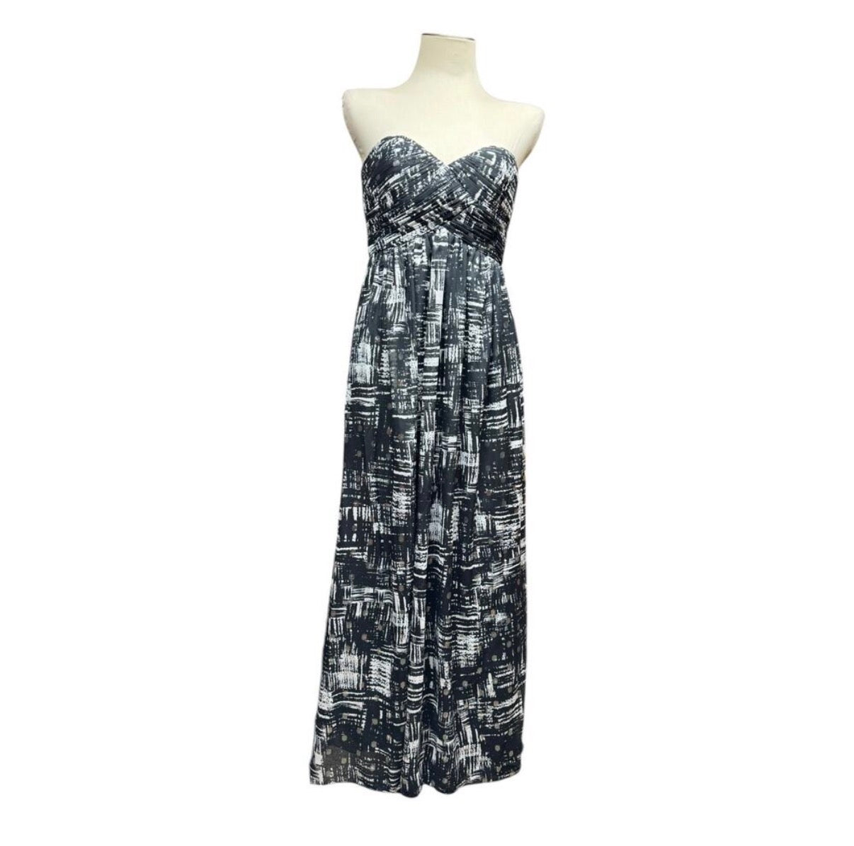 CALVIN KLEIN BLACK SILVER EVENING GOWN NWT $180 Sz 10