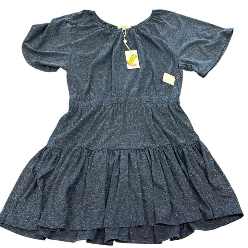 C&V NAVY FIT FLARE DRESS 100 NWT $54 LARGE