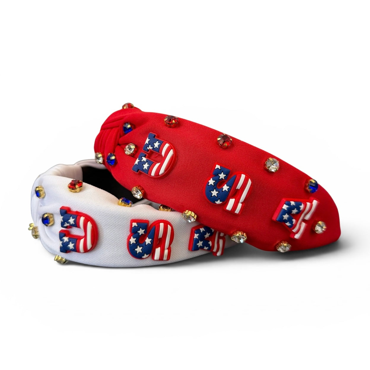 RED USA EMBELLISHED HEADBAND NEW