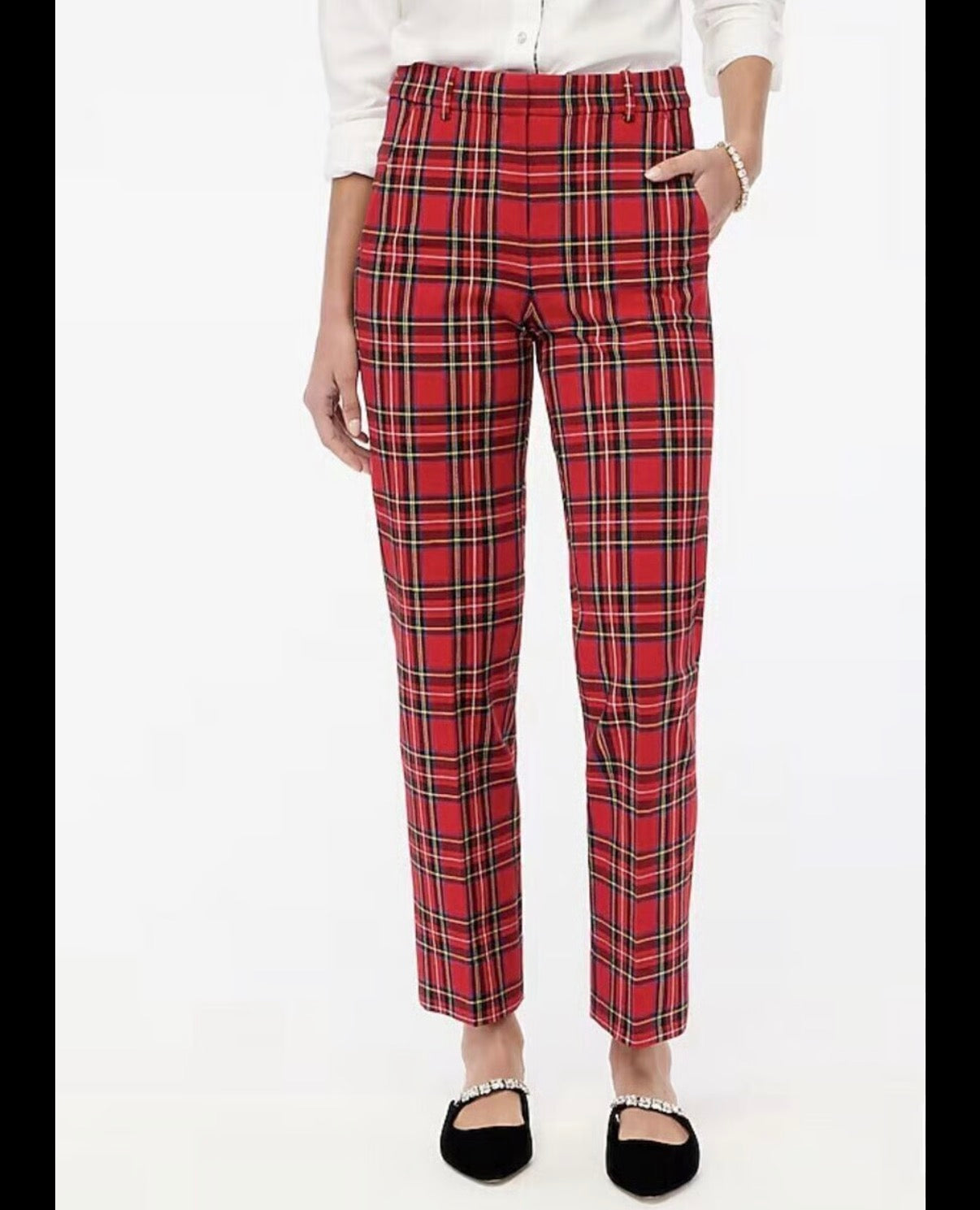J CREW RED PLAID WINNIE PANT NWT $79 216 SZ 6