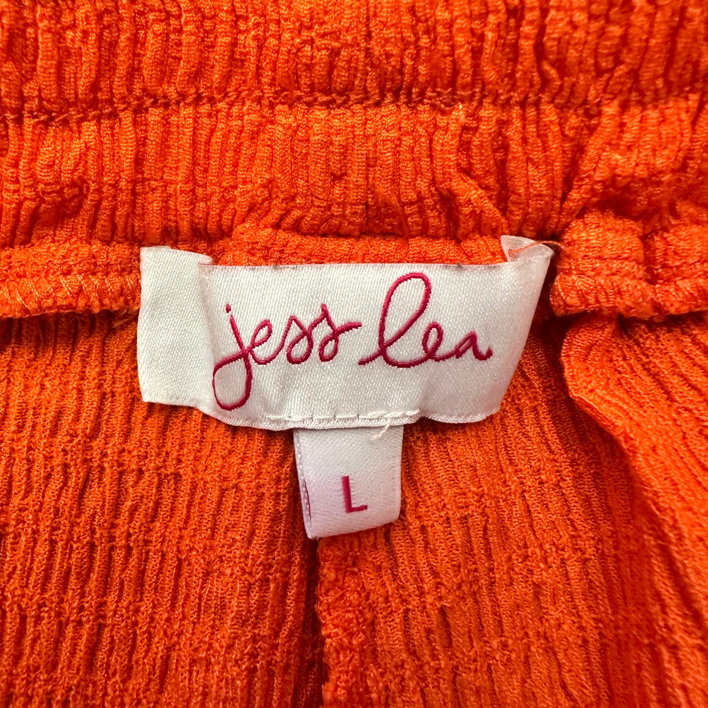 JESS LEA ORANGE TEXTURED SHORTS 100 LARGE