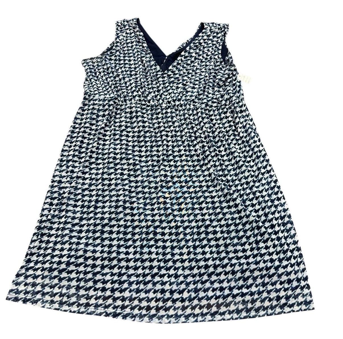 LANE BRYANT WOMENS DRESS NAVY WHITE HOUNDSTOOTH FIT FLARE PLUS SIZE 18 20
