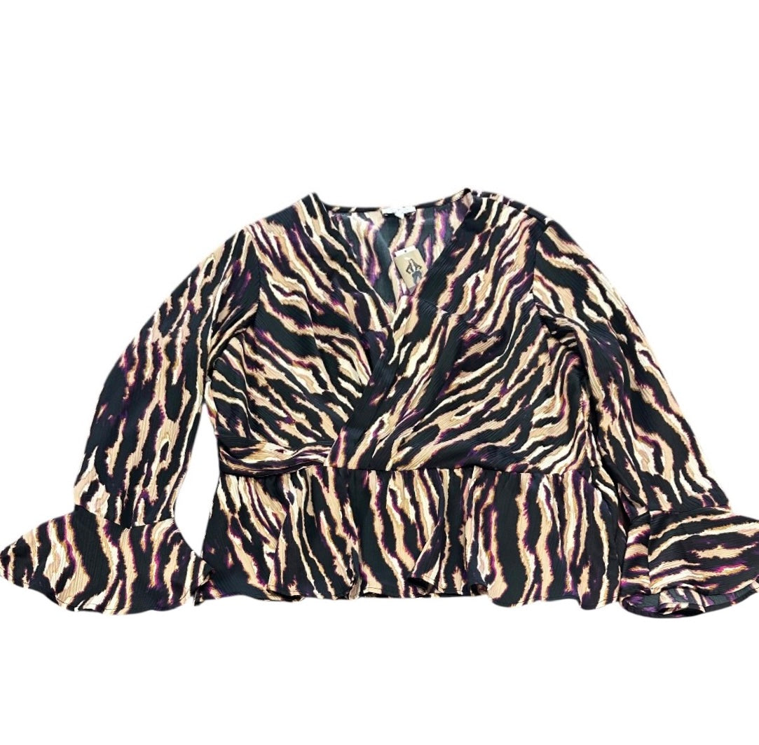 SOFIA JEANS BLACK PURPLE BLOUSE NWT 232 XXXL