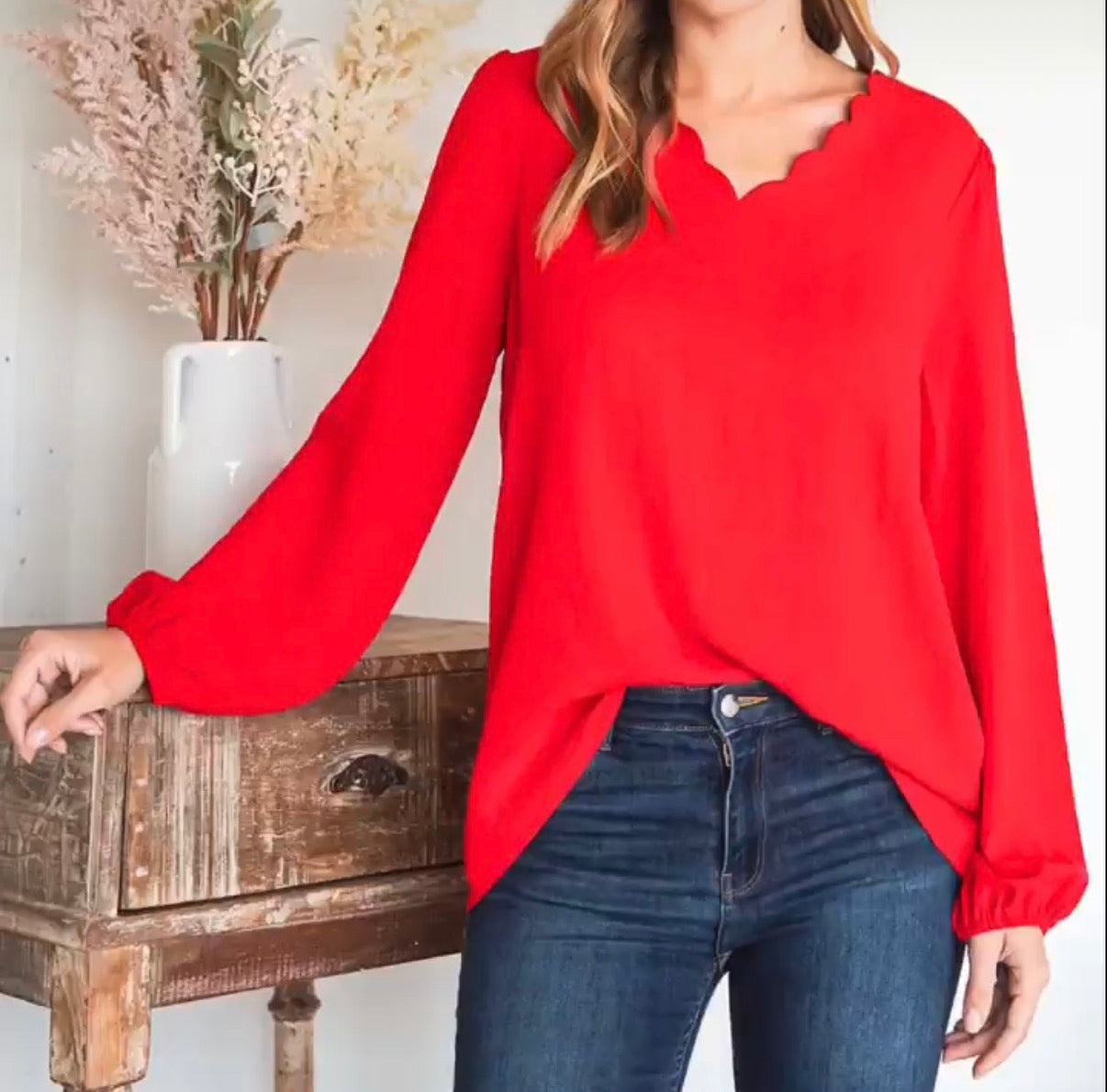 JODIFL RED BLOUSE 206 SMALL