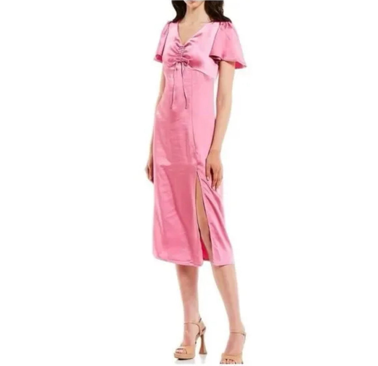 GB PINK SATIN FULL LENGTH DRESS 100 LARGE