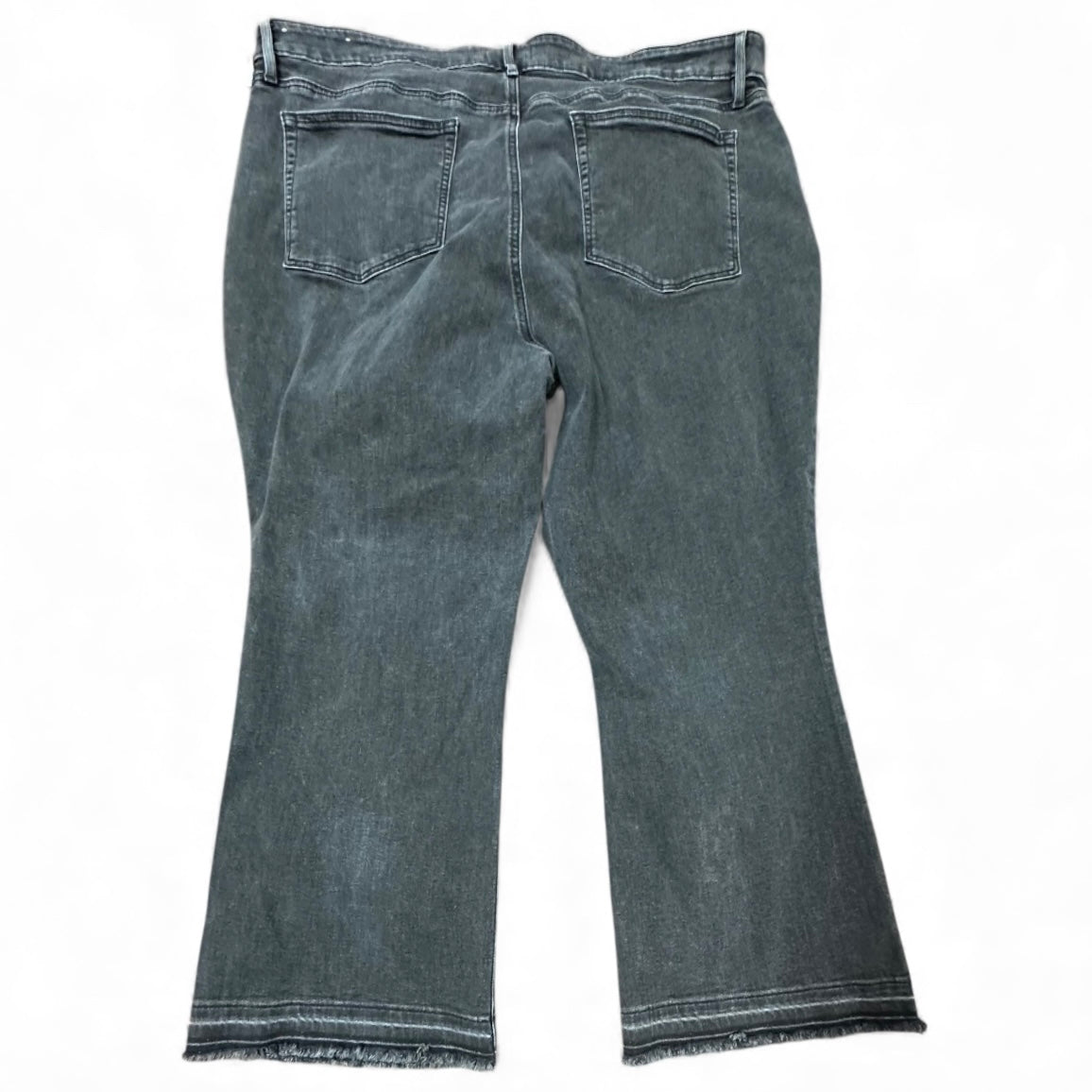 LOFT BLACK HIGH WAIST FLARE CROP DENIM JEANS 100 SZ 24