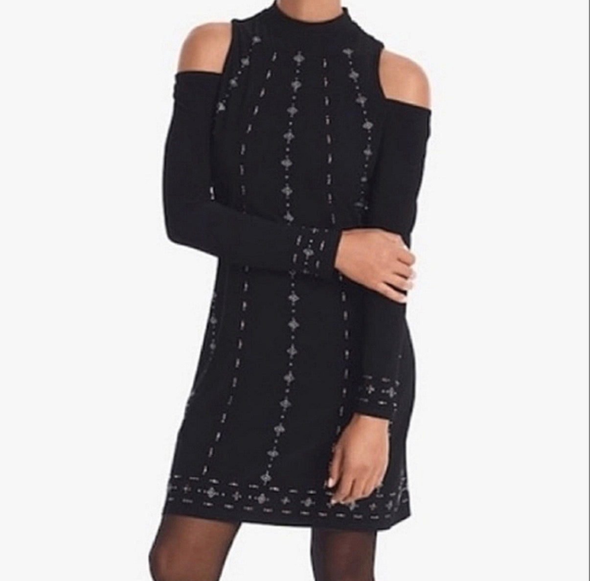 WHITE HOUSE BLACK MARKET COLD SHOULDER DRESS 241 LARGE