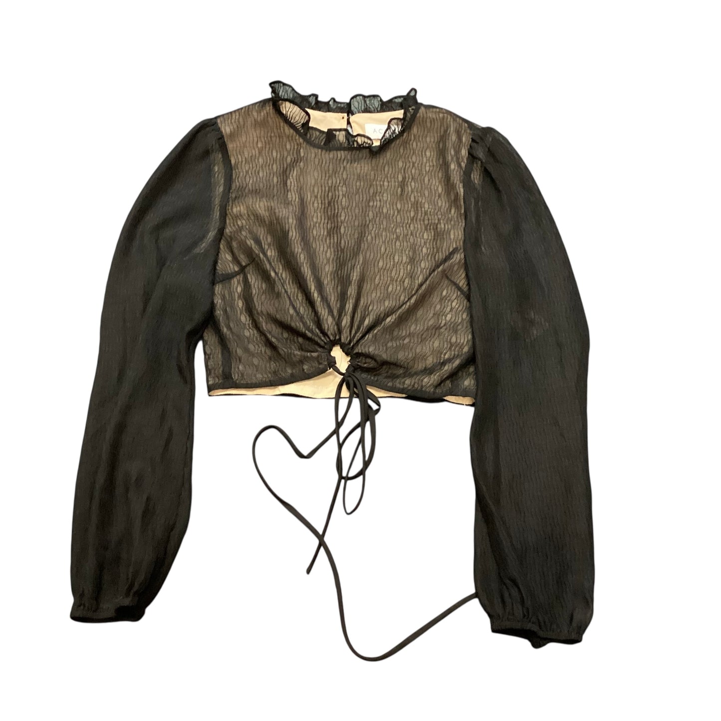 ACOA BLACK SHEER BLOUSE 122 NWT MEDIUM