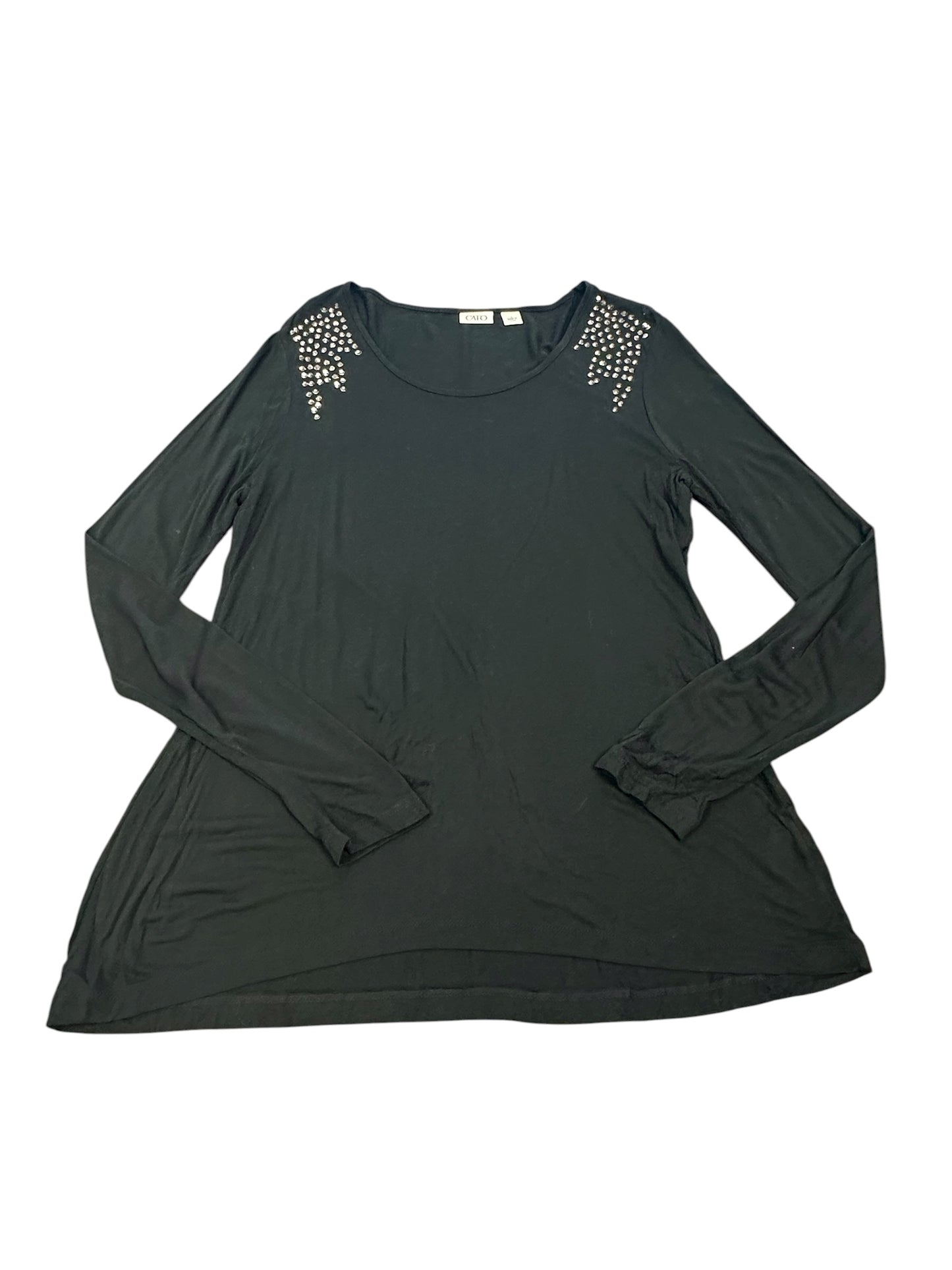 CATO BLACK STUDDED BLOUSE 234 LARGE
