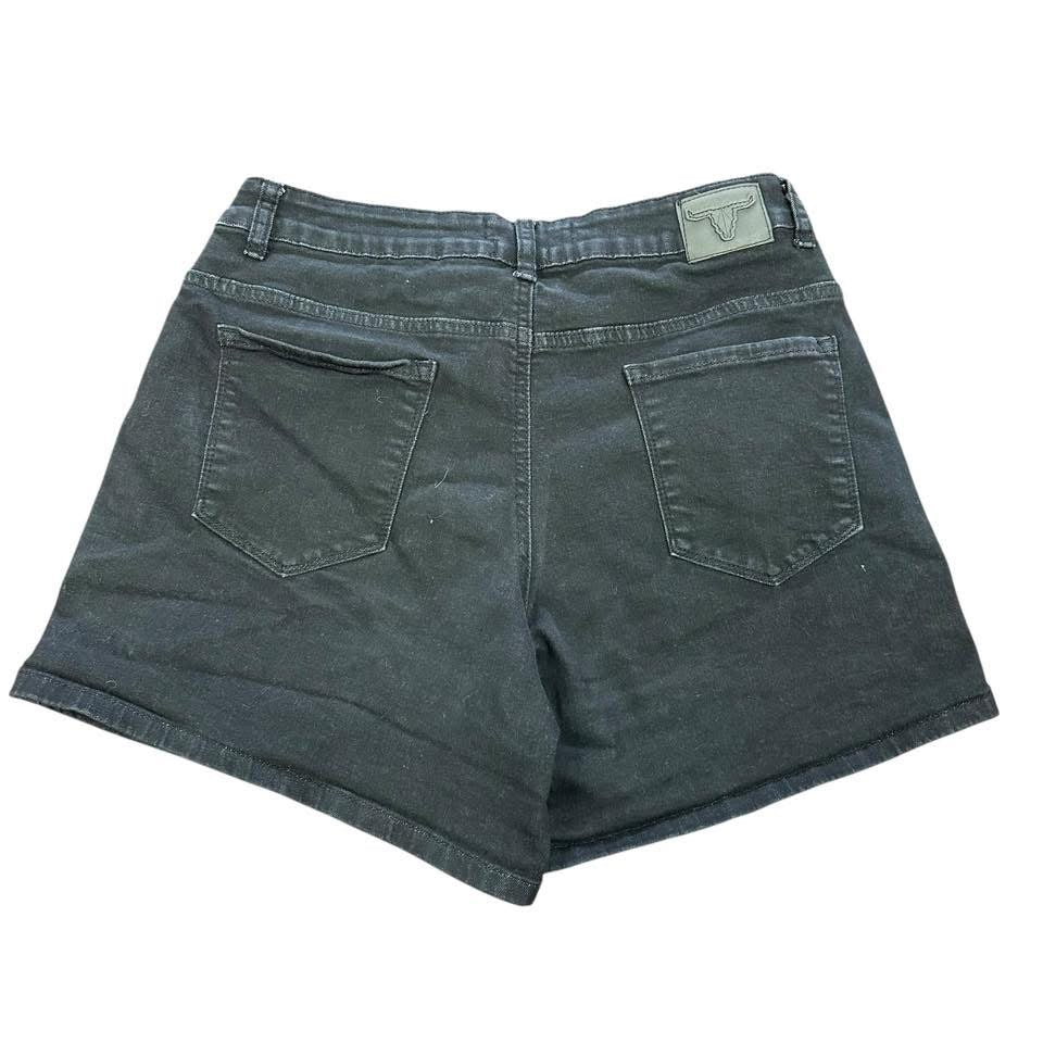 L&B BLACK DENIM SHORTS HIGH WAISTED 143 Sz 10