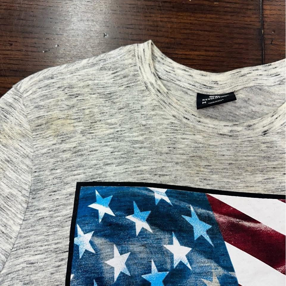 GRAY FLAG T-SHIRT MEDIUM untreated spot