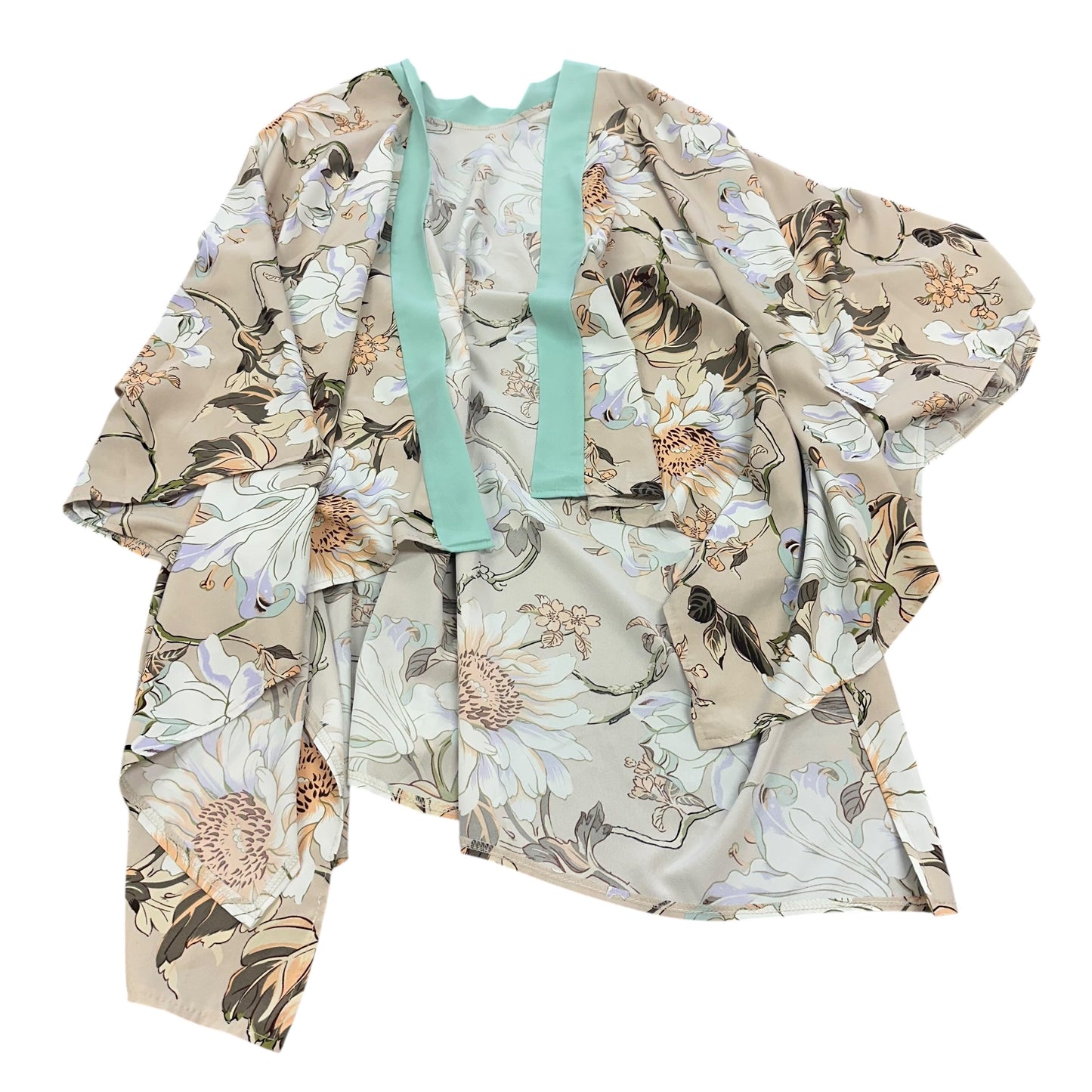 BEIGE FLORAL KIMONO 185 OSFM