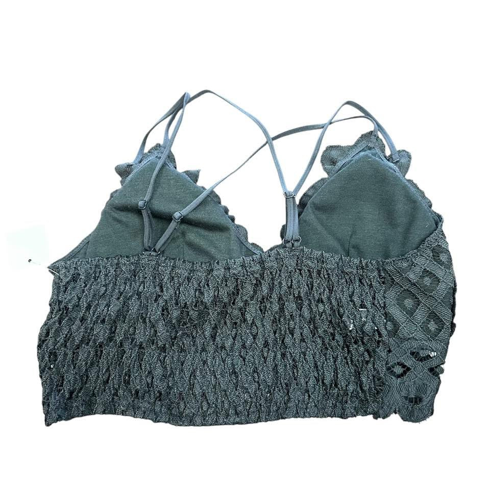 WISHLIST GRAY BRALETTE 122 NWOT LARGE