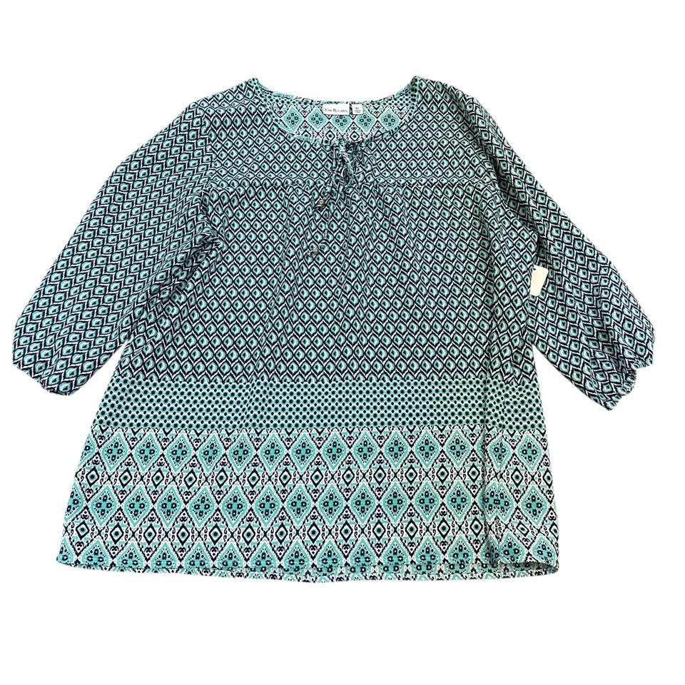 KIM ROGERS TEAL NAVY TUNIC 217 XL