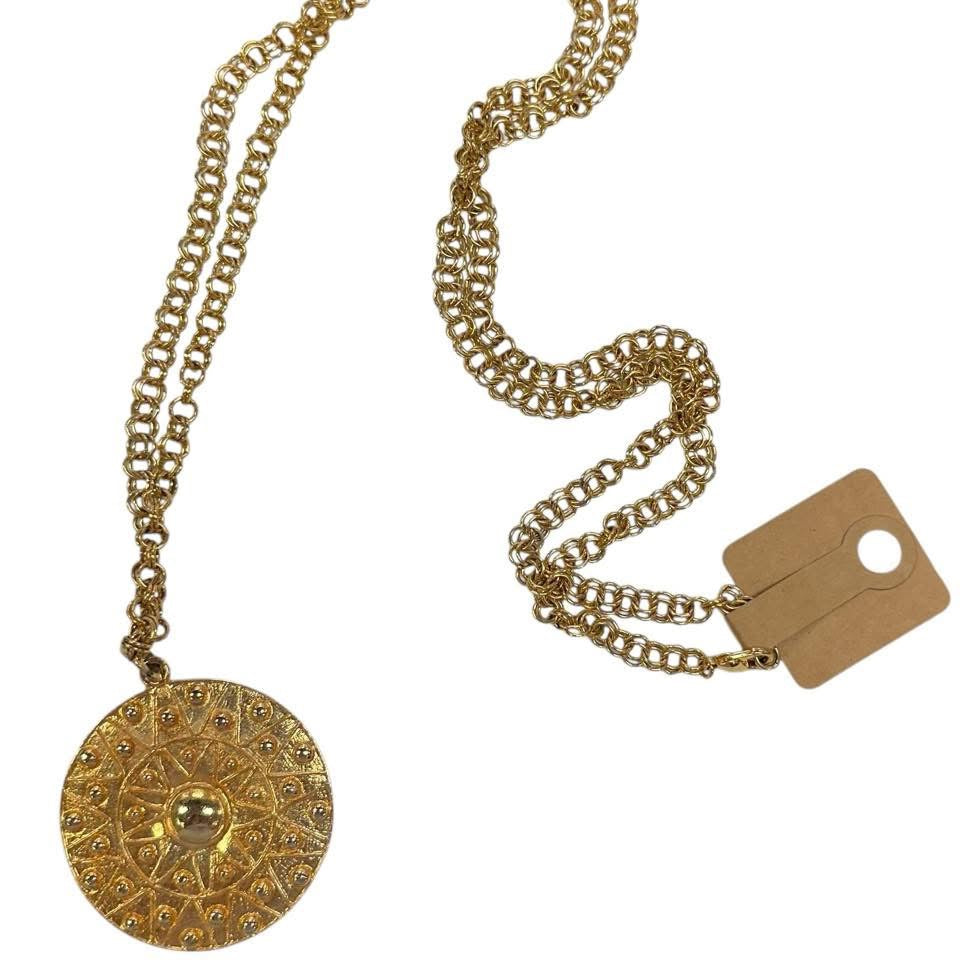 GOLD CHAIN LARGE PENDANT NECKLACE 200