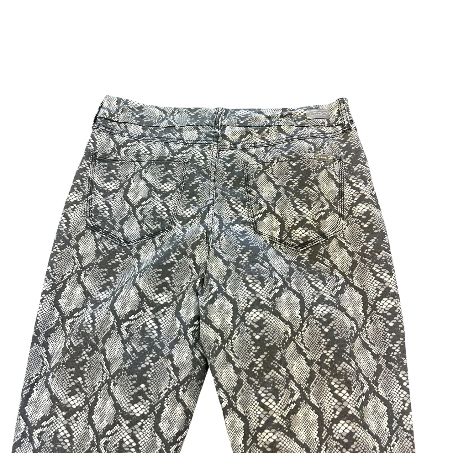 SEVEN SNAKESKIN GRAY TUMMY LESS HIGH RISE SKINNY PANTS 124 SZ 14