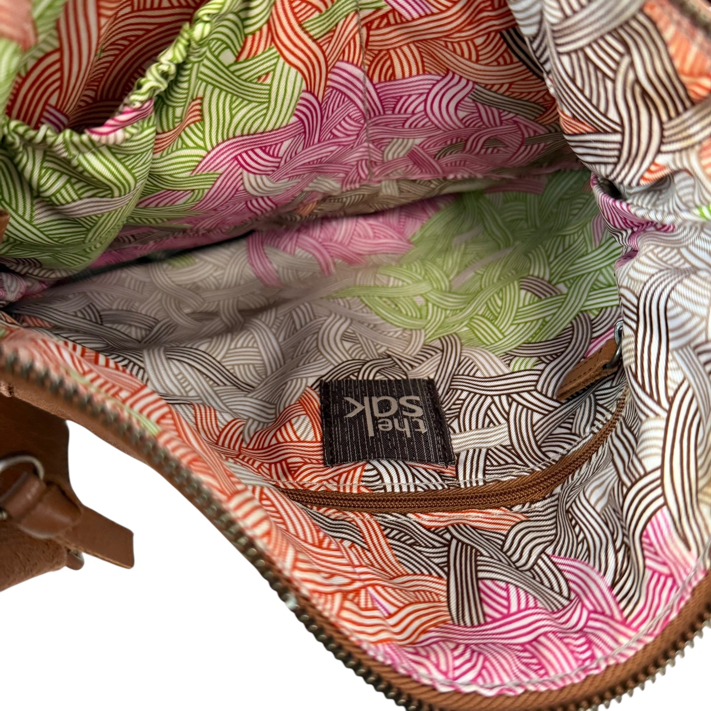 THE SAK BROWN MULTICOLOR LEATHER CROSSBODY