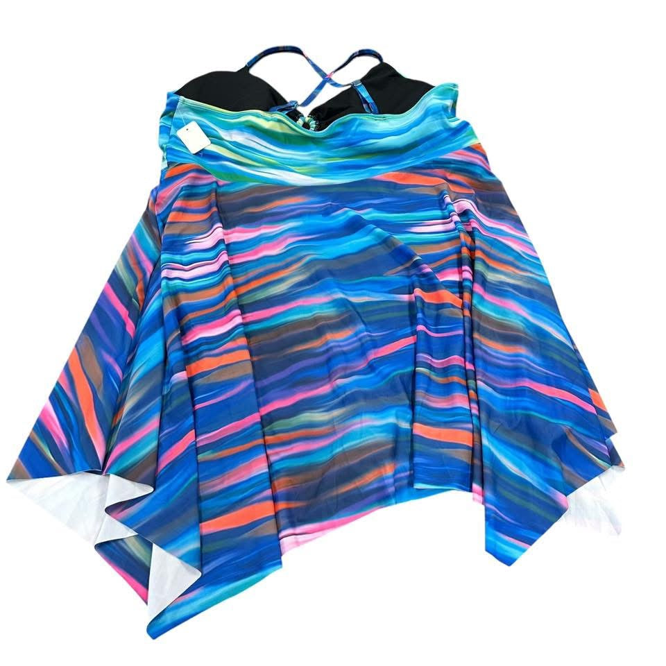 HANNA NIKOLE COLORFUL SWIMSUIT 7 Sz 24W