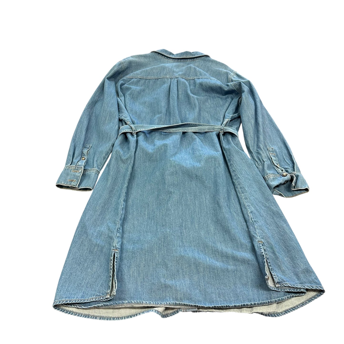 LANE BRYANT BUTTON UP BELTED BLUE DENIM DRESS 123 22/24
