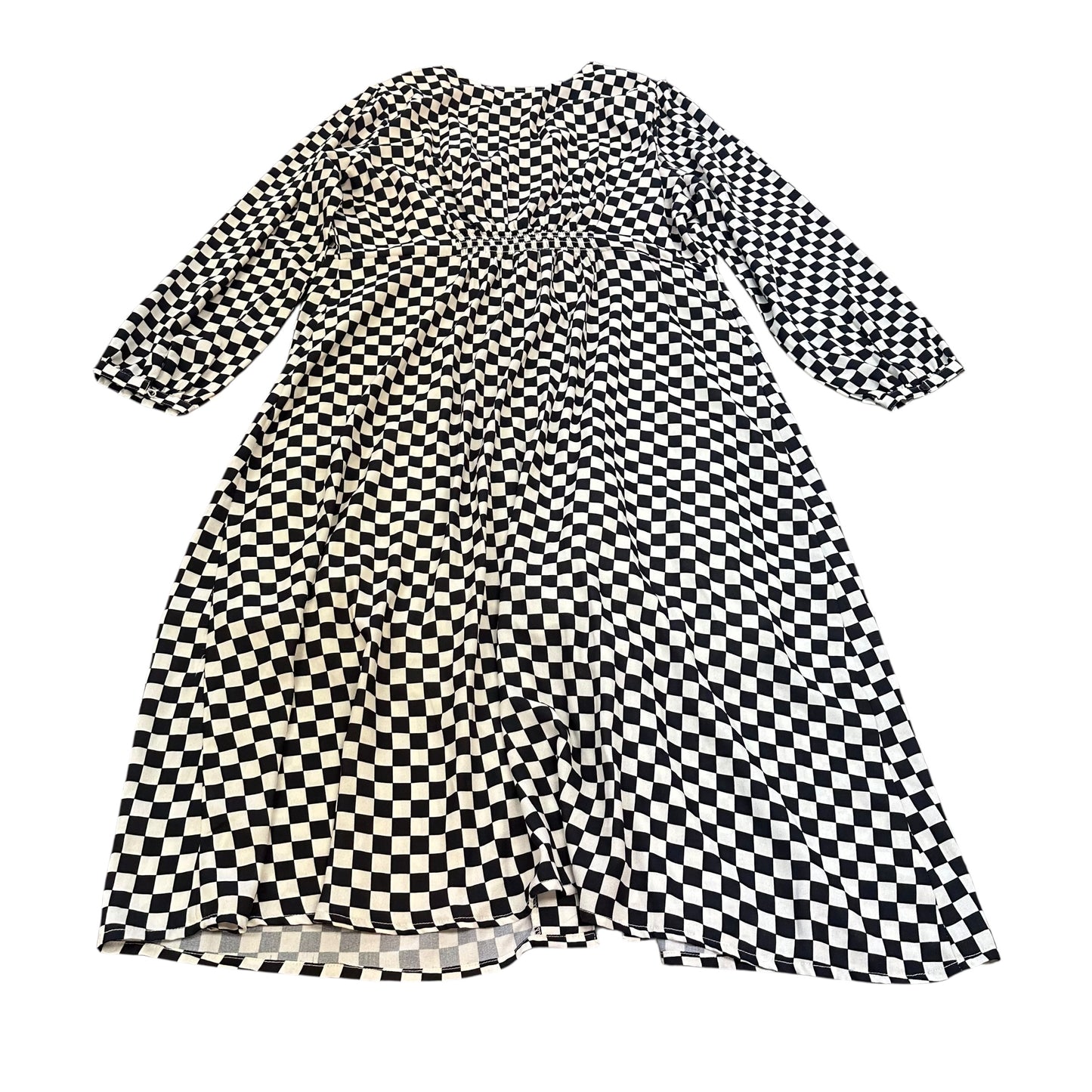 JOANIE BLACK WHITE CHECKERED DRESS SZ 16