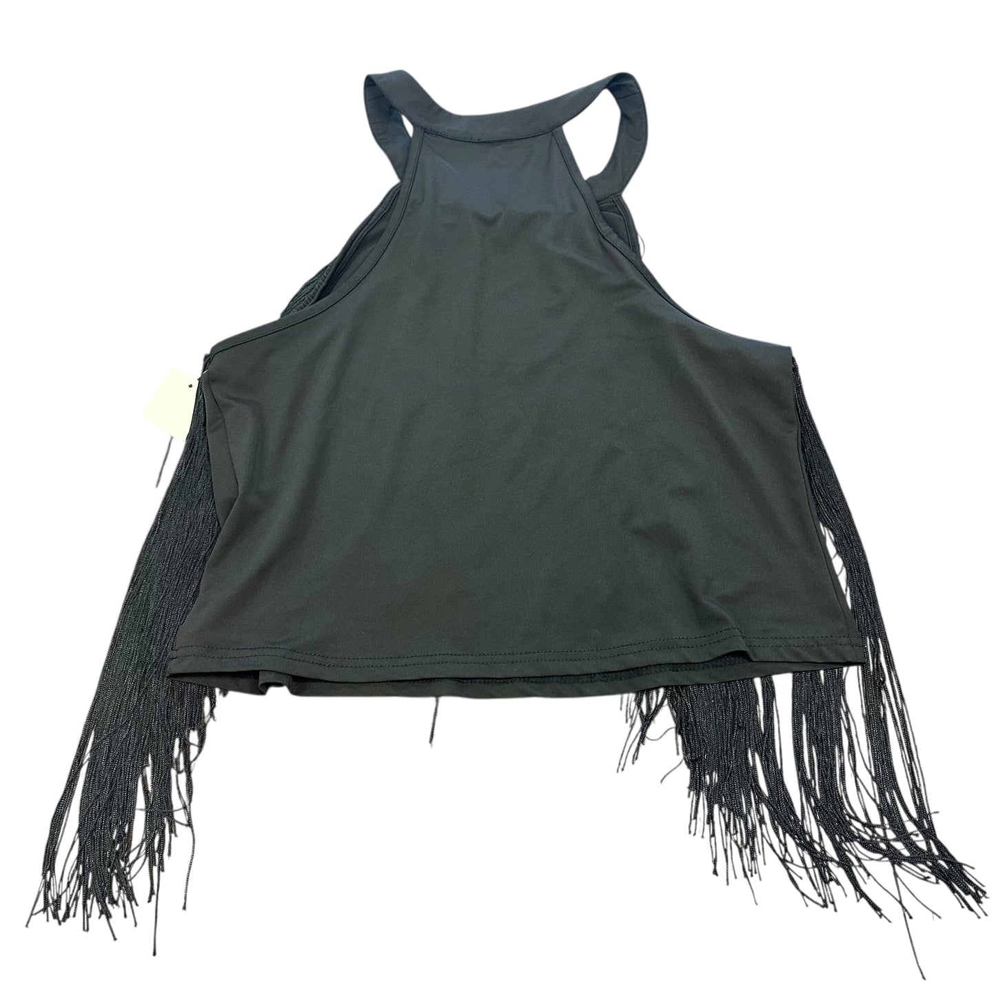 BLACK TASSEL CROPPED BLOUSE 198 XL