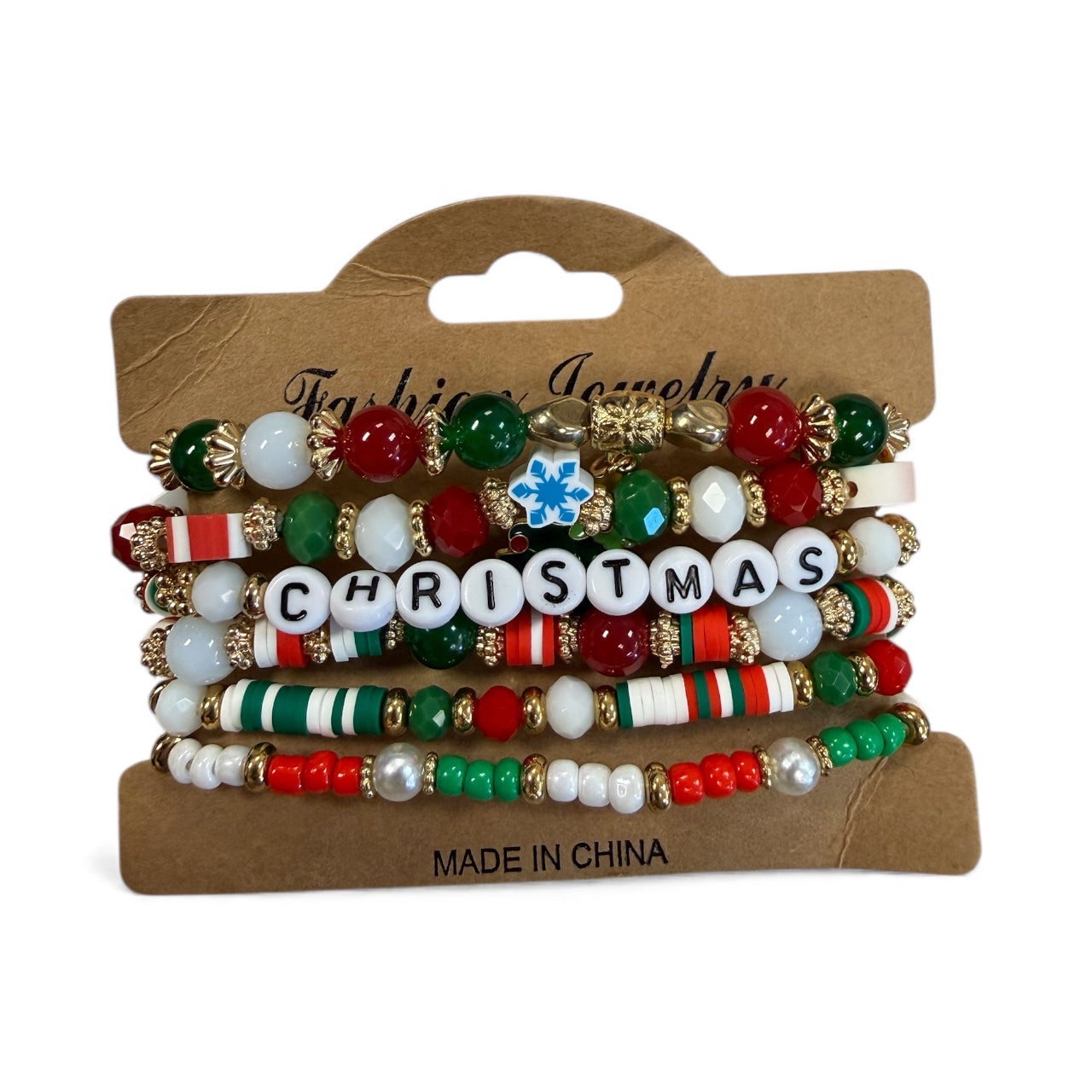 CHRISTMAS BRACELETS SET OF 6 NEW 100