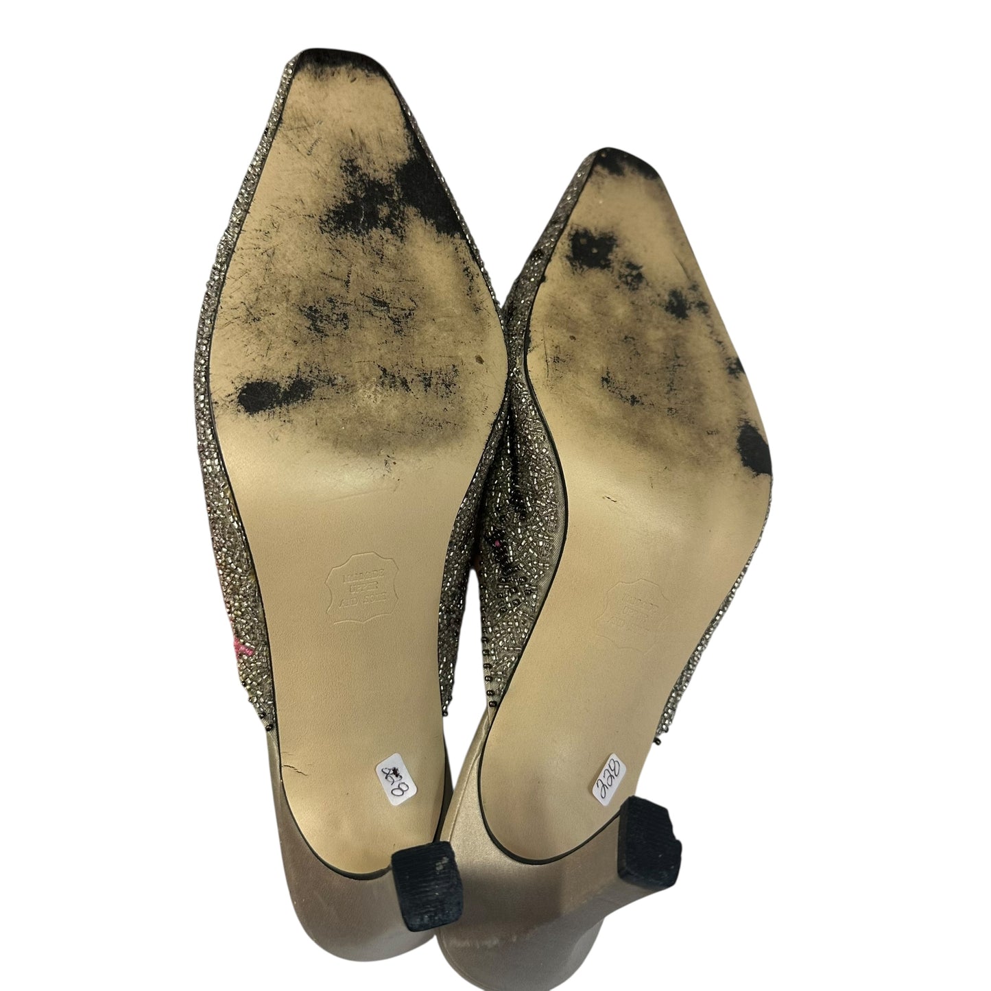 VINTAGE CAPPAROS BEADED SLIP ON HEELS 228 Sz 7.5