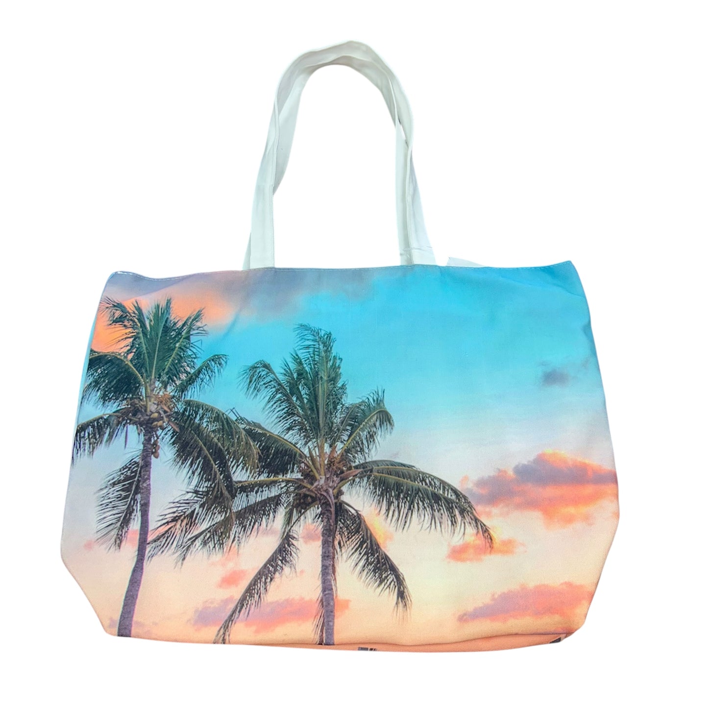 PALM TREES TOTE W ZIPPER 67 NWT