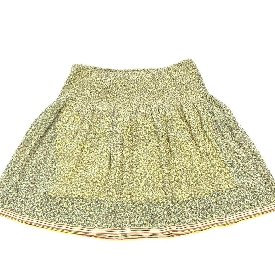 MAX STUDIO YELLOW FLORAL PULL ON SKIRT 232 LARGE