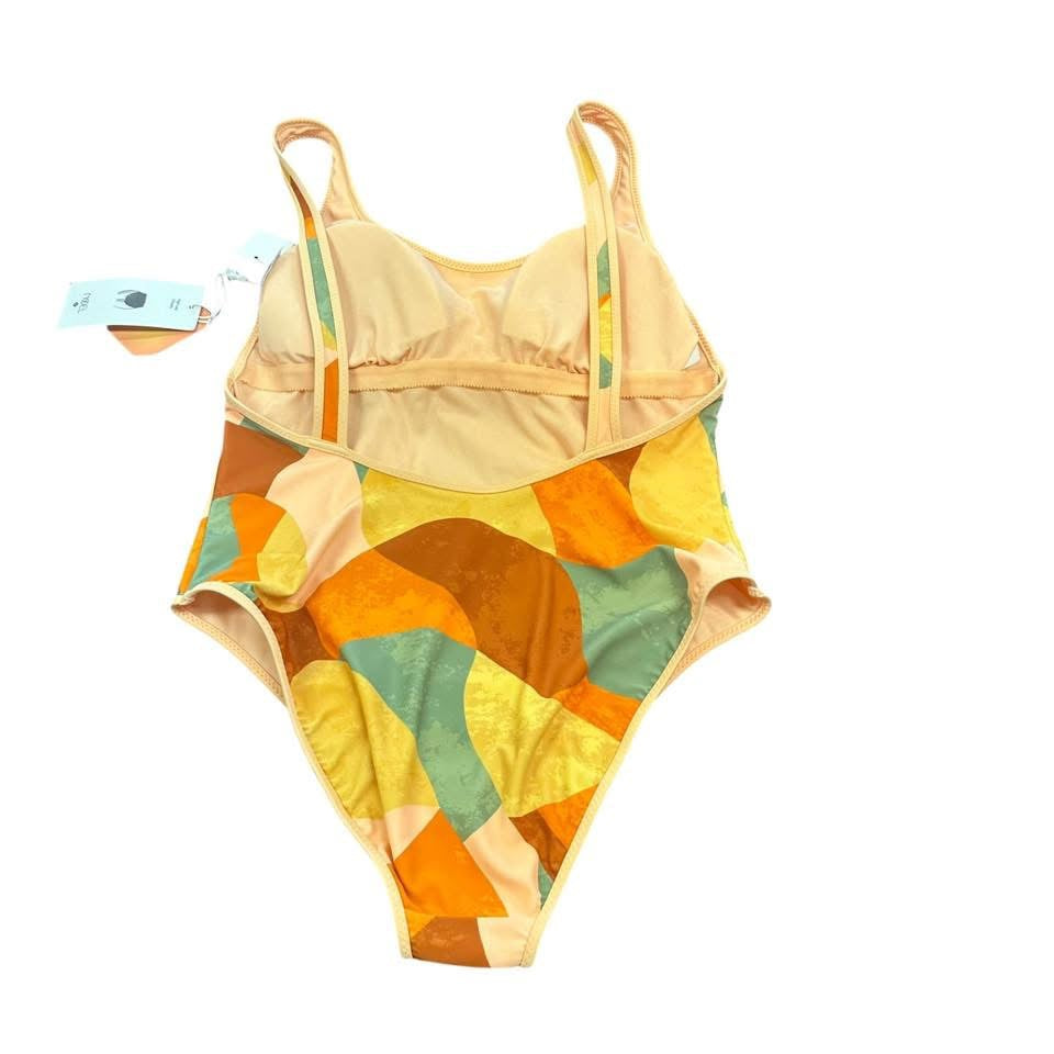 ORANGE BROWN SWIMSUIT 139 NWT $45 LARGE