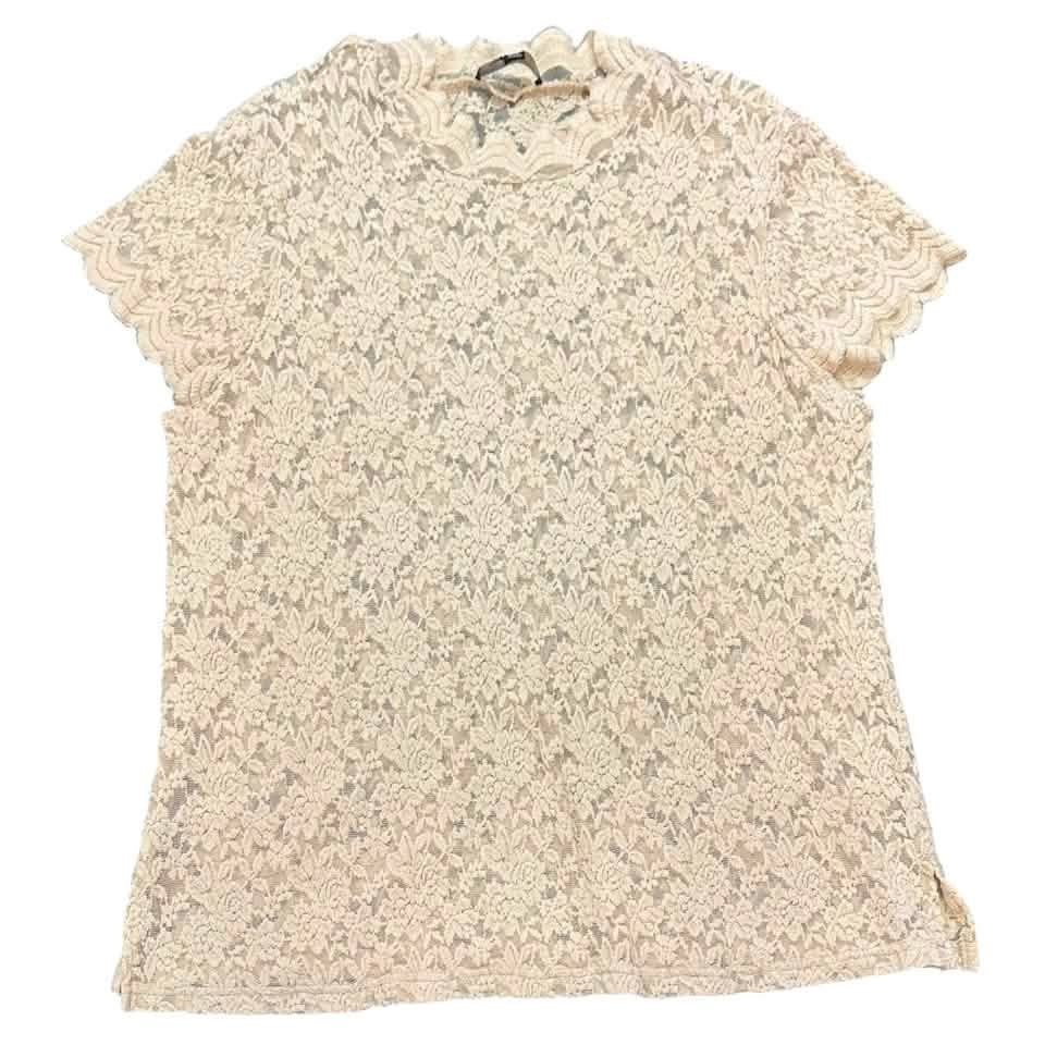 SUZANNE BETRO BEIGE LACE TOP 100 4X