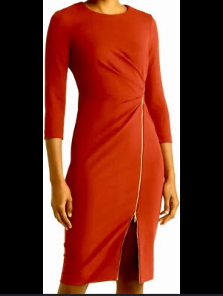 CALVIN KLEIN ORANGE SHEATH DRESS 143 NWT $129 Sz 6