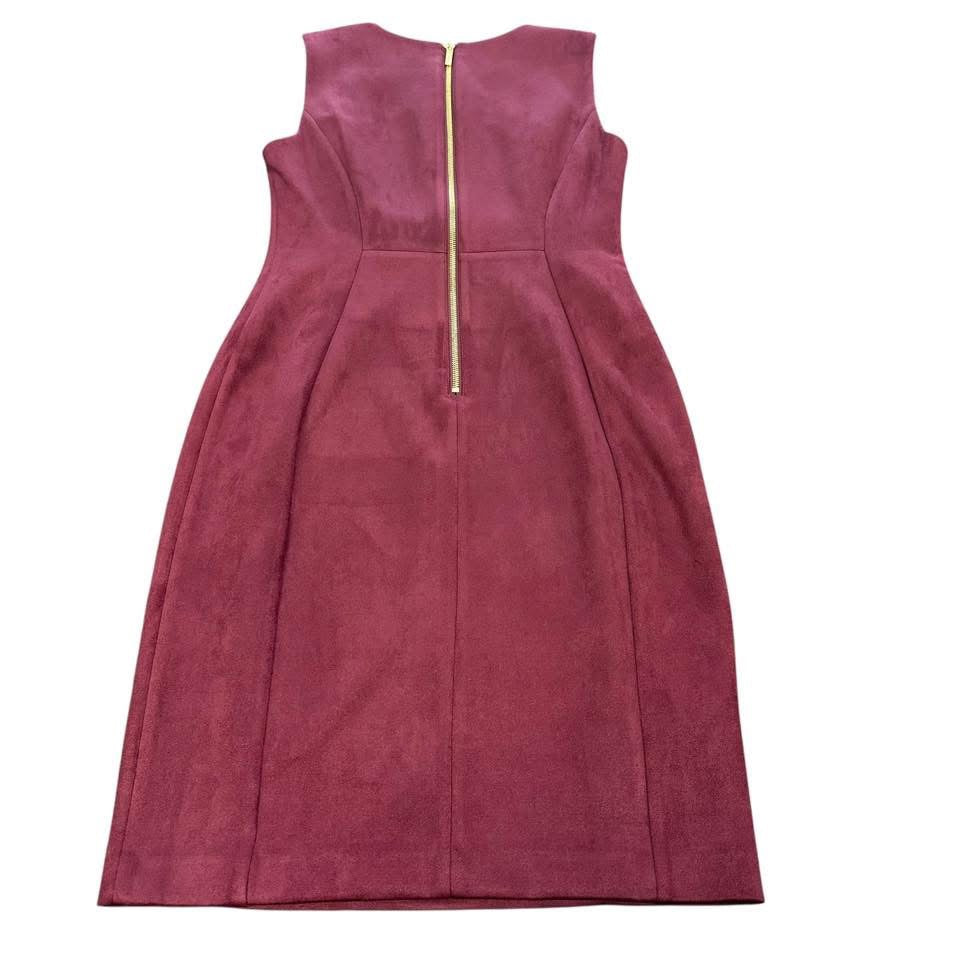 CALVIN KLEIN FAUX SUEDE MAROON SHEATH DRESS 143 Sz 6